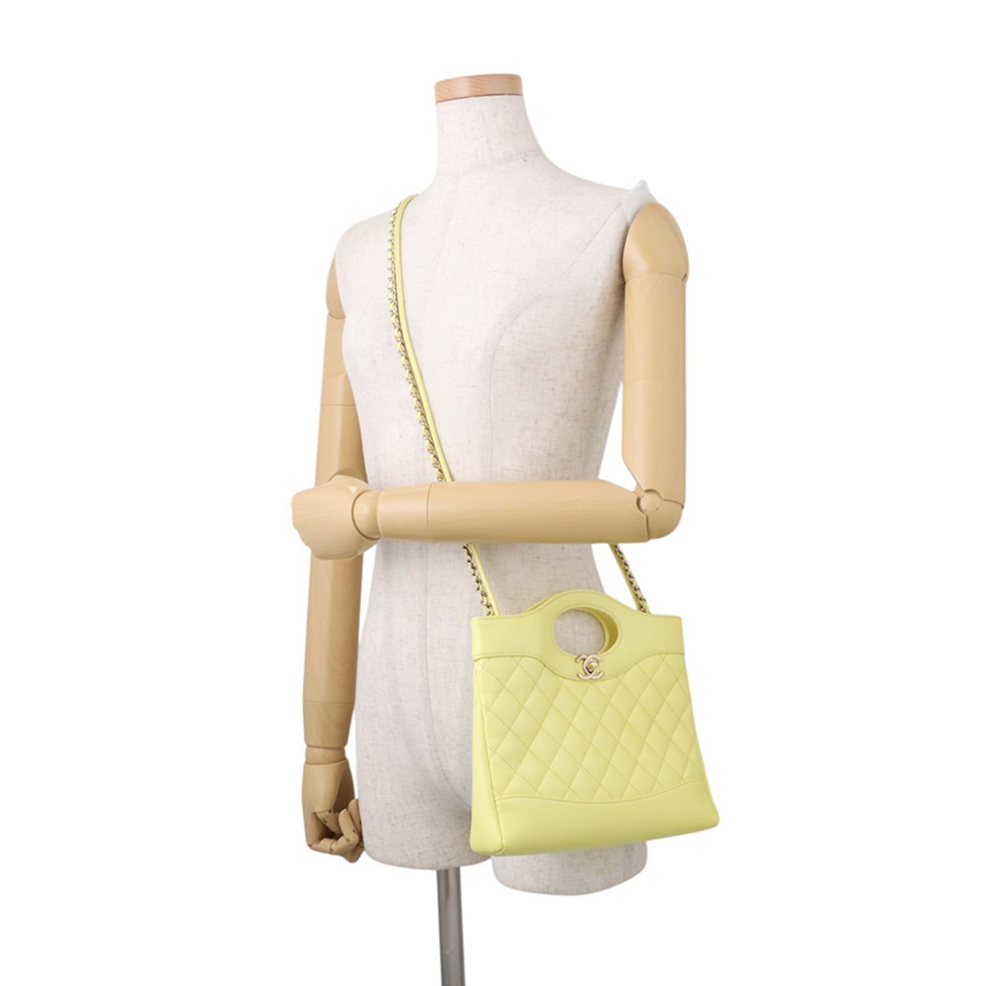 Chanel Matelasse Yellow Leather Handbag Shoulder Bag (Pre-Owned)