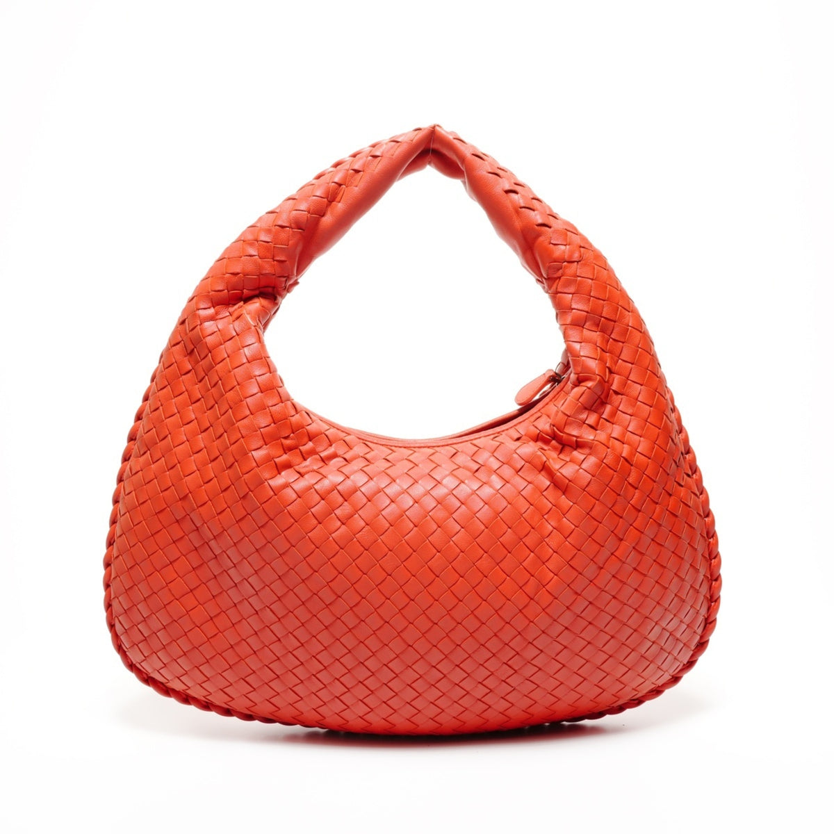 Bottega Veneta Red Color Intrecciato Handbag (Pre-Owned)
