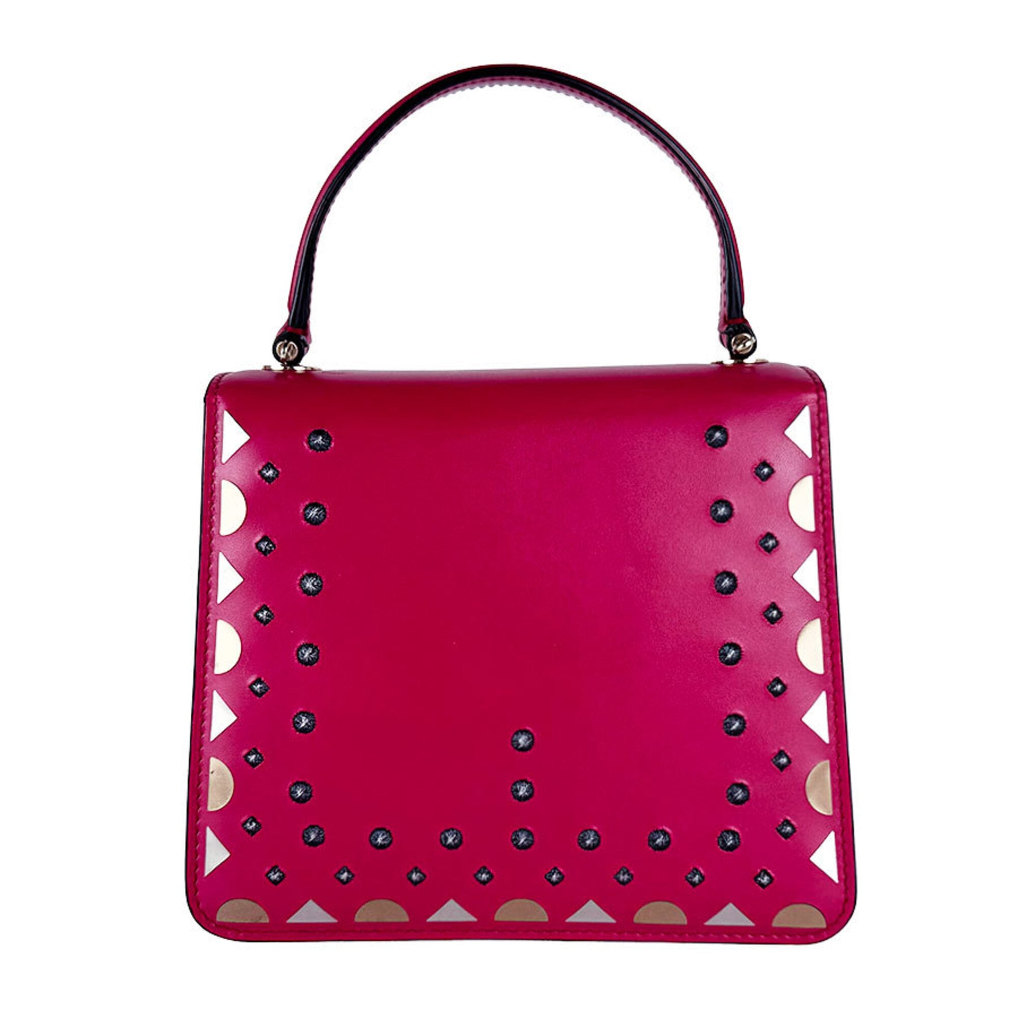 Bvlgari Pink Leather Handbag Shoulder Bag (Pre-Owned)