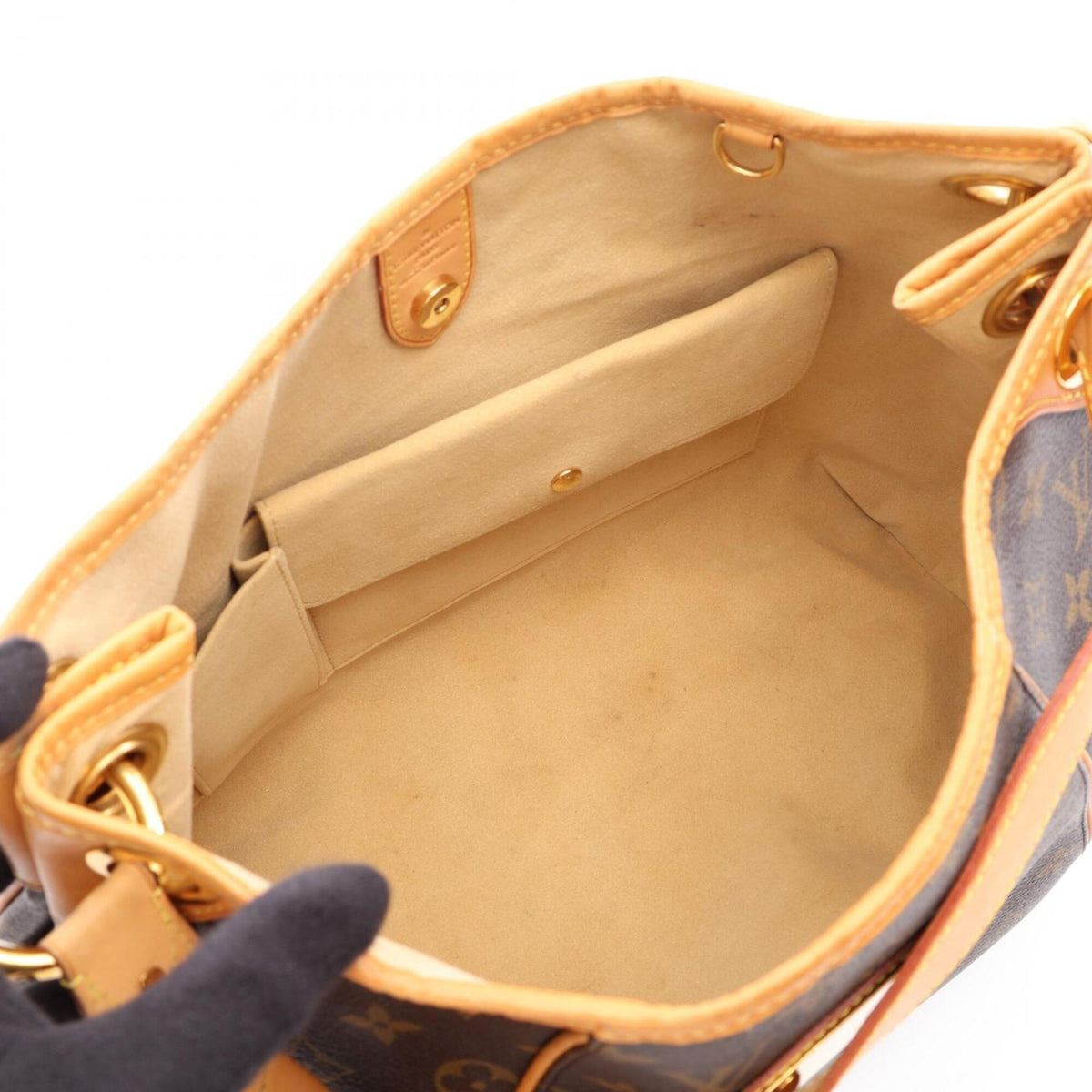 Louis Vuitton Monogram Brown Coated Canvas Leather Handbag Shoulder Bag (Pre-Owned)