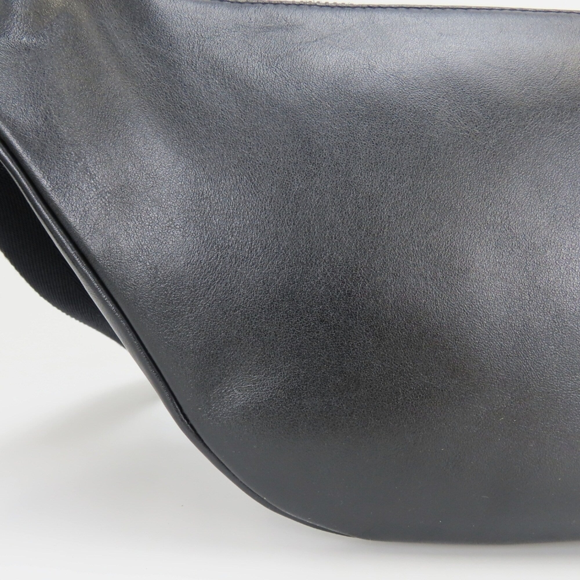 Coach Signature Black Gray Pvc Leather Fanny Pack Sling Bag (Pre-Owned)