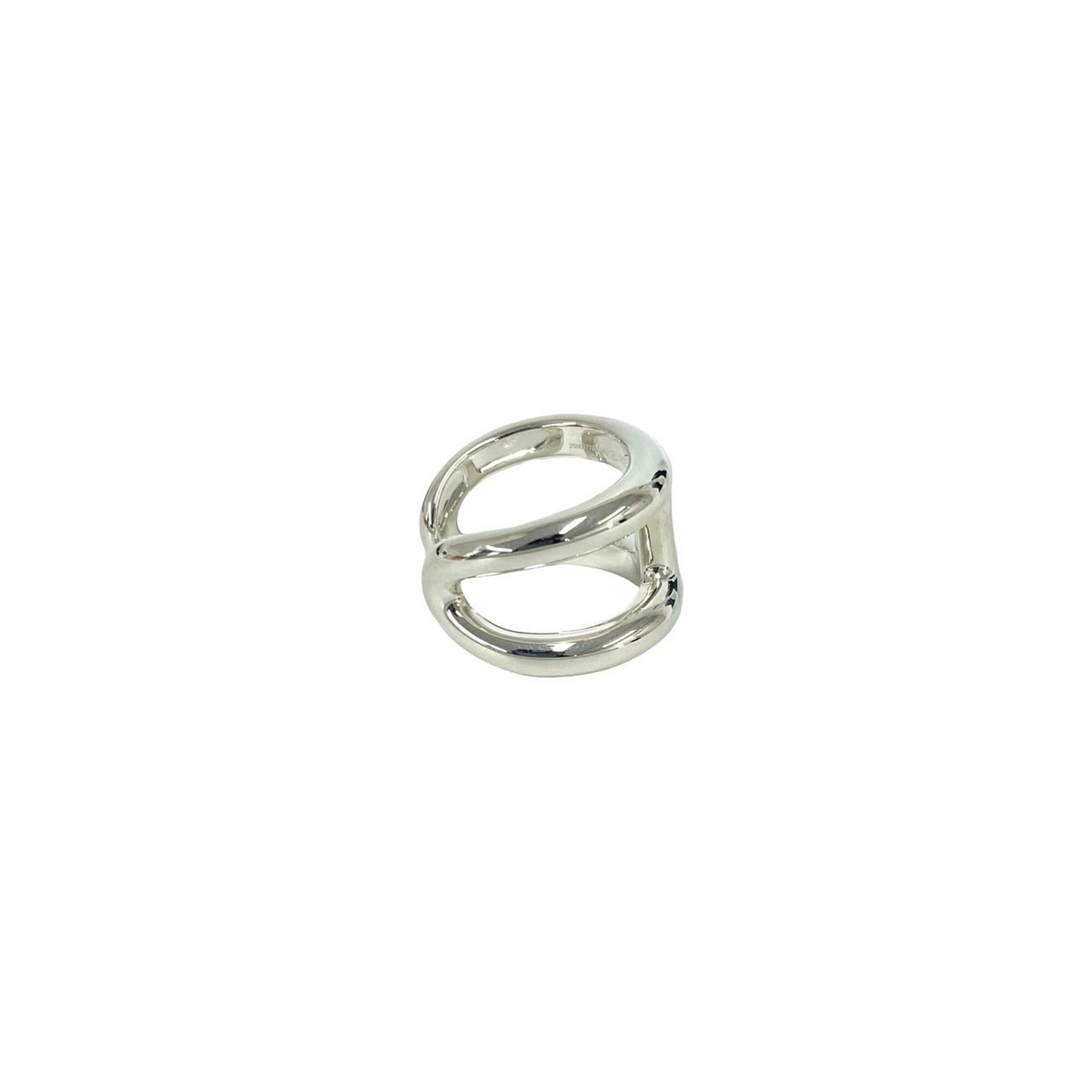 Hermes Silver Silver 925 Band Ring (Pre-Owned)