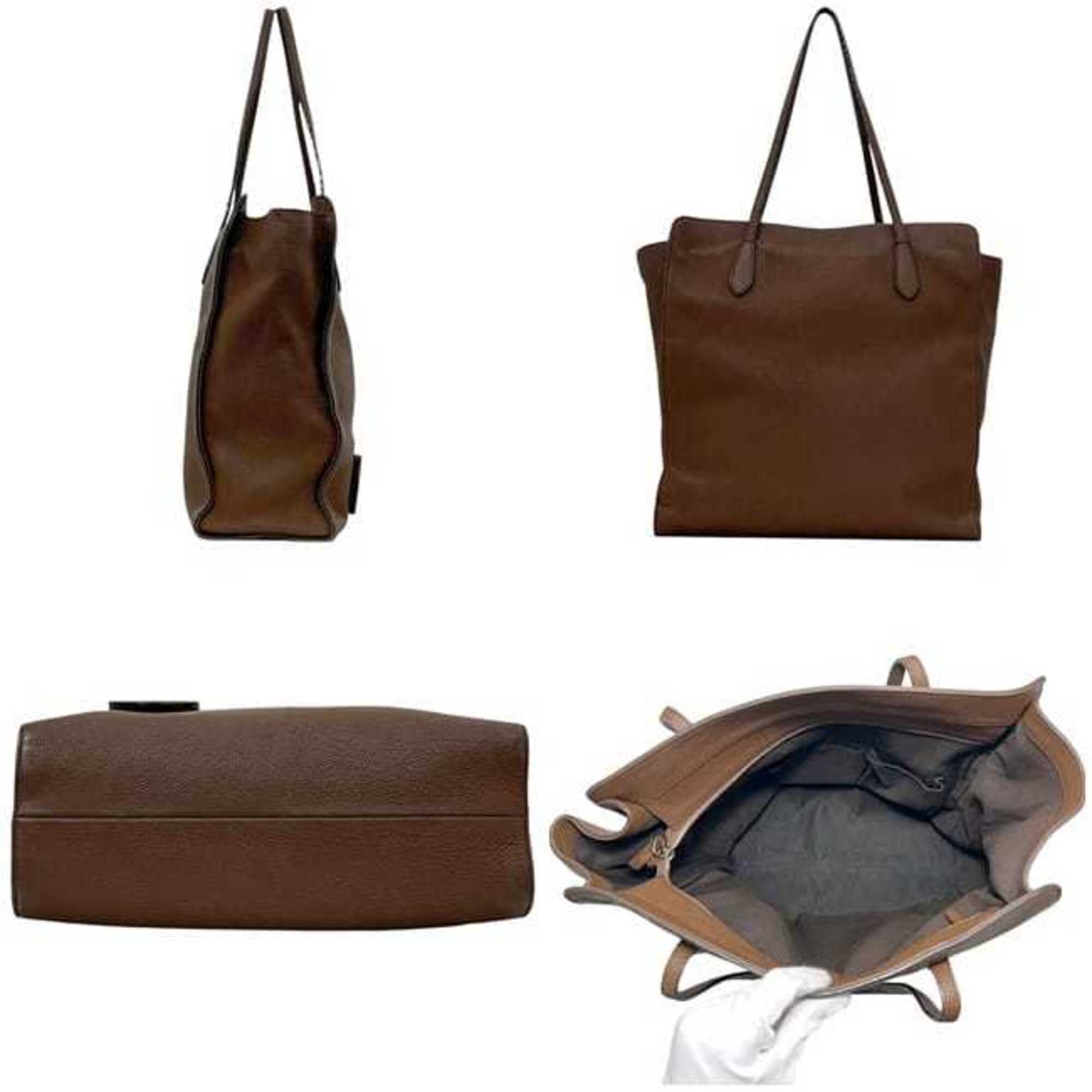 Gucci Brown Leather Tote Bag (Pre-Owned)