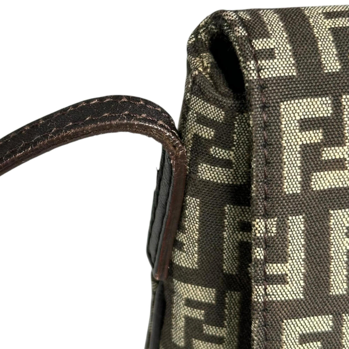 Fendi Brown Canvas Leather Shoulder Bag (Pre-Owned)