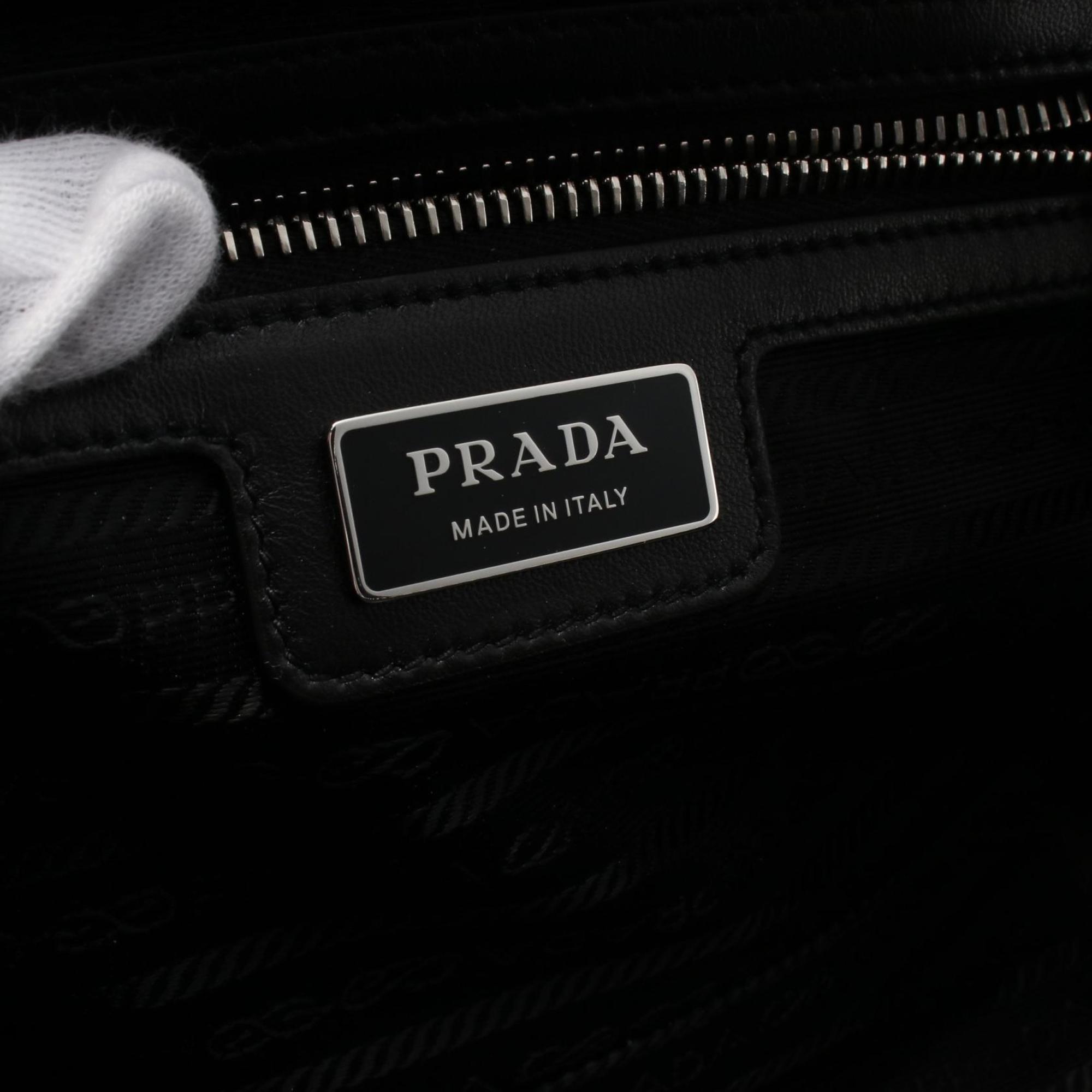 Prada Black Nylon Leather Handbag (Pre-Owned)