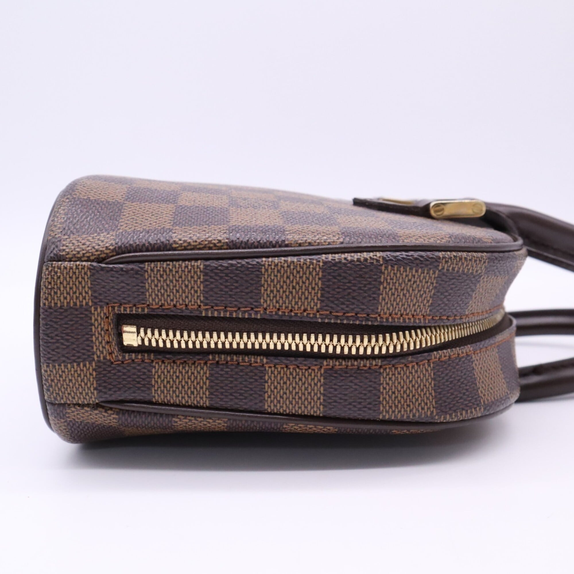 Louis Vuitton Beige Brown Coated Canvas Leather Handbag (Pre-Owned)