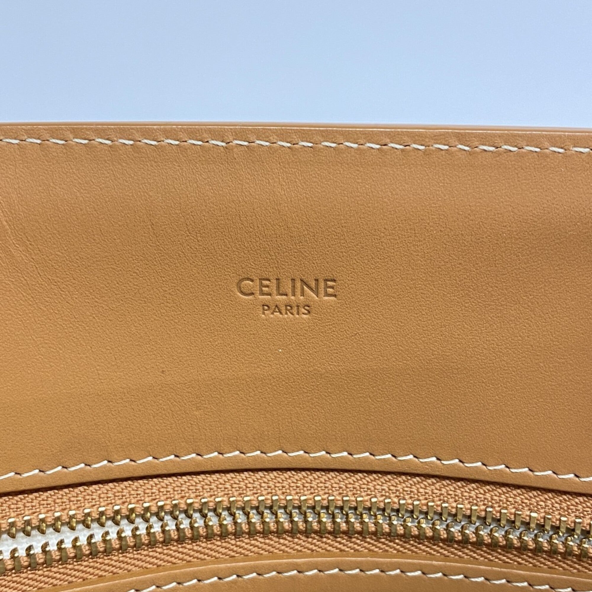 Celine Beige Brown Canvas Handbag (Pre-Owned)