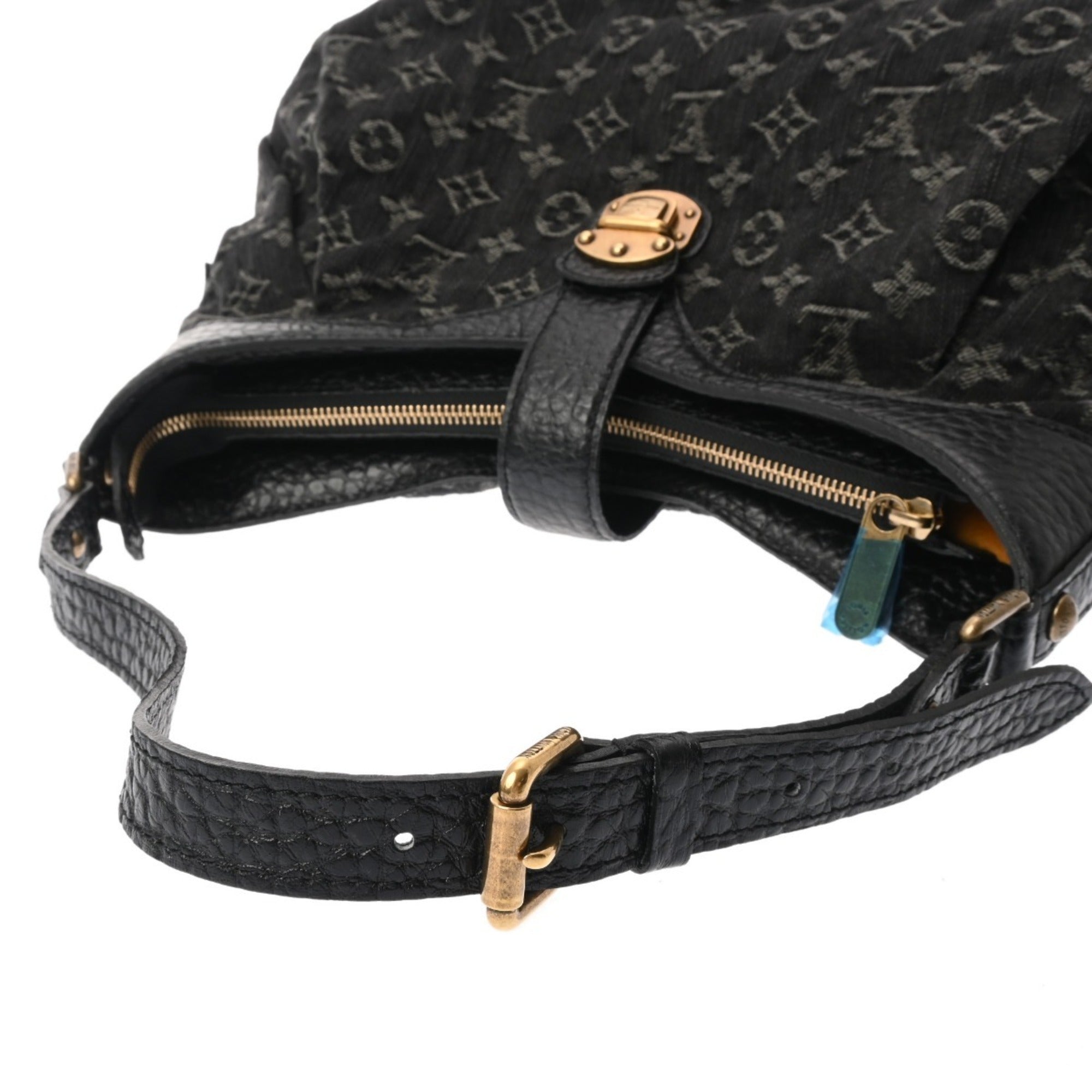 Louis Vuitton Noir Denim Handbag (Pre-Owned)