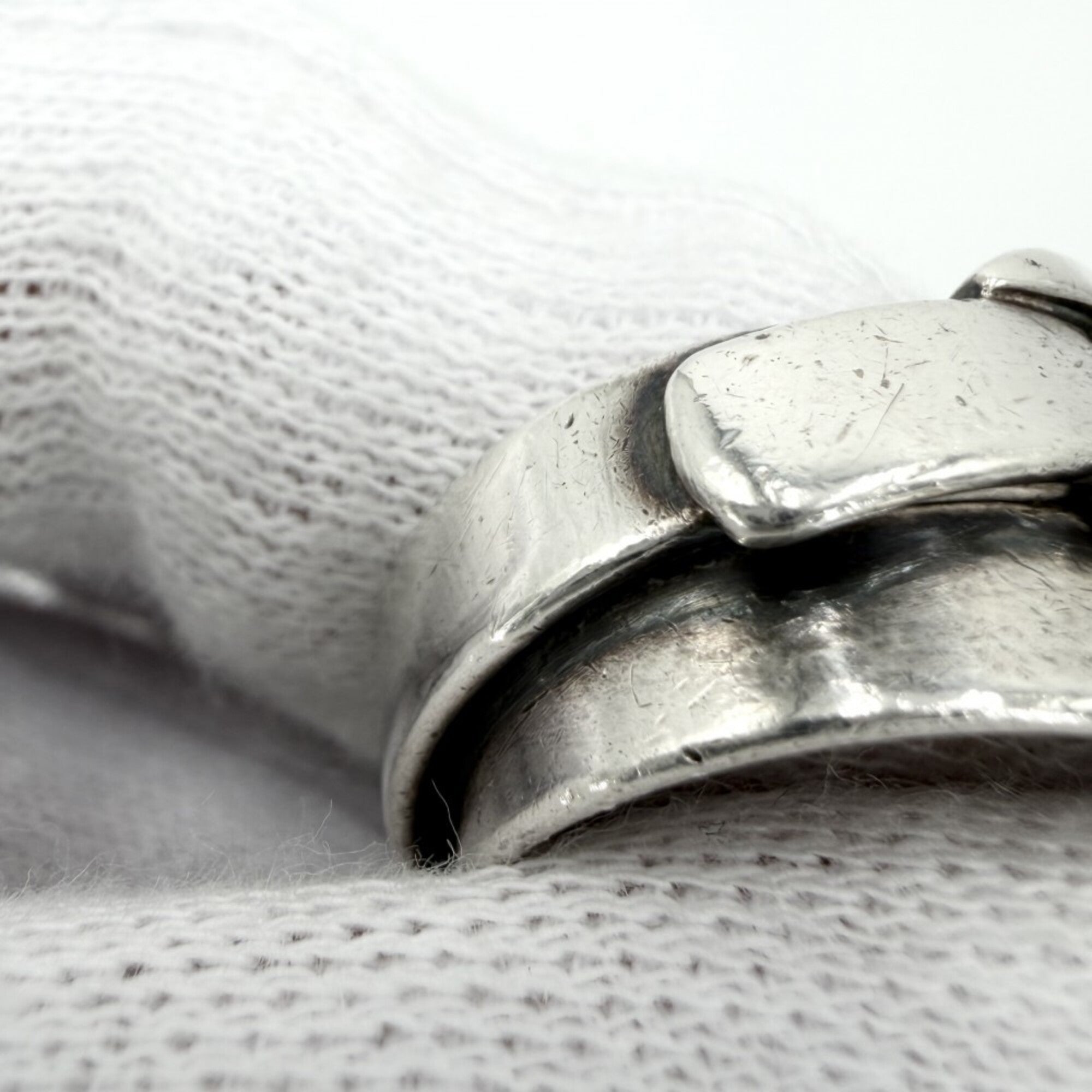 Hermes Silver 925 Band Ring (Pre-Owned)