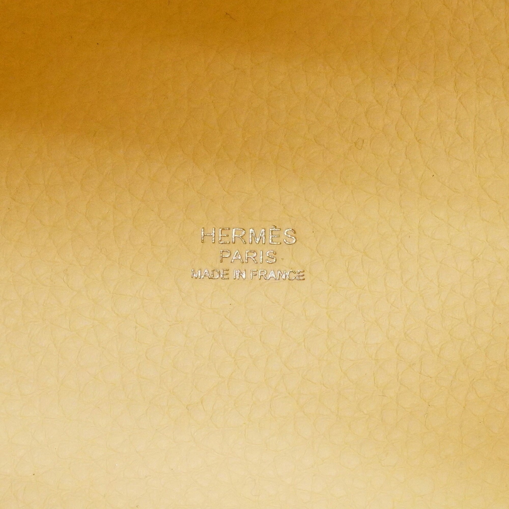 Hermes Lime Taurillon Clemence Leather Handbag (Pre-Owned)