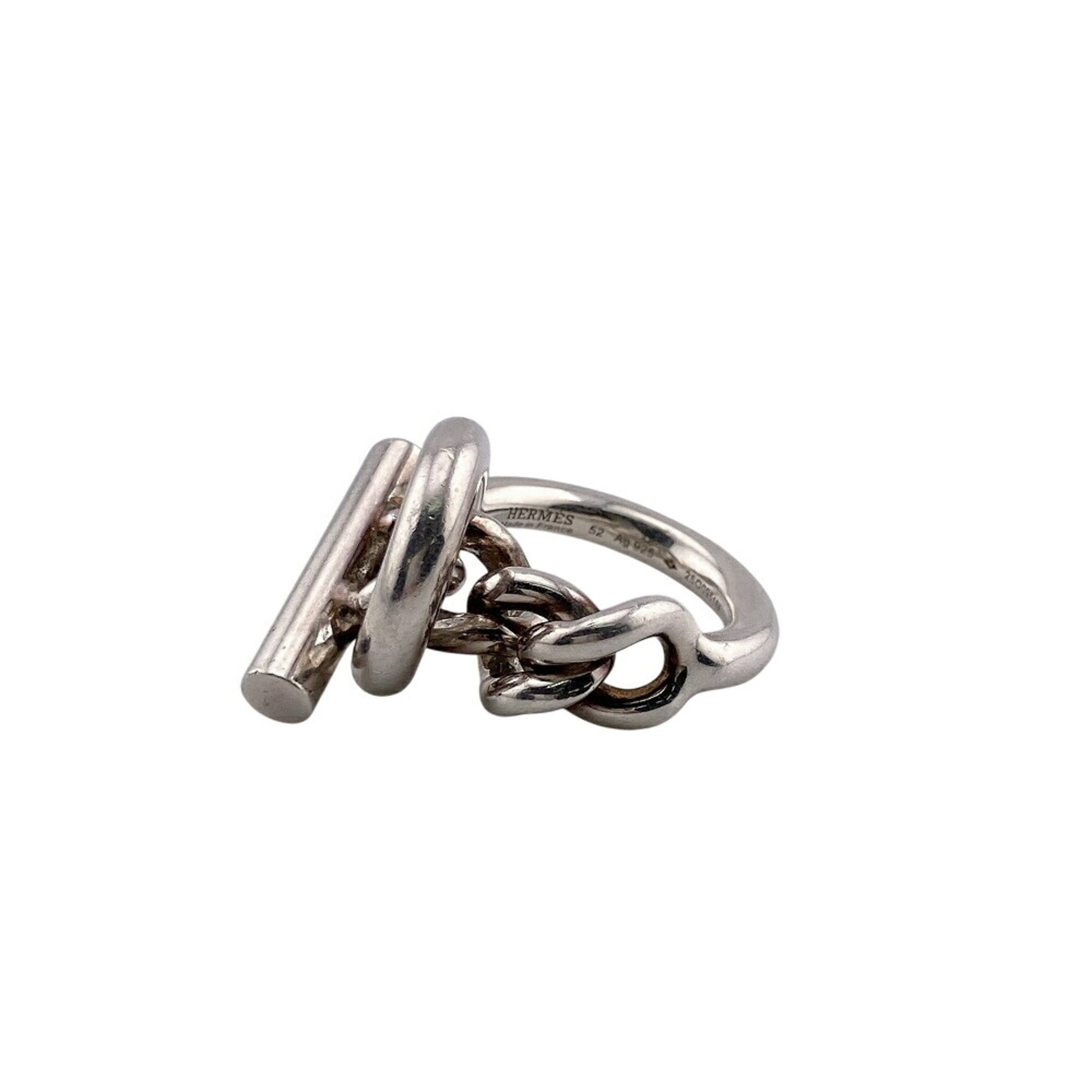 Hermes Silver Band Ring (Pre-Owned)