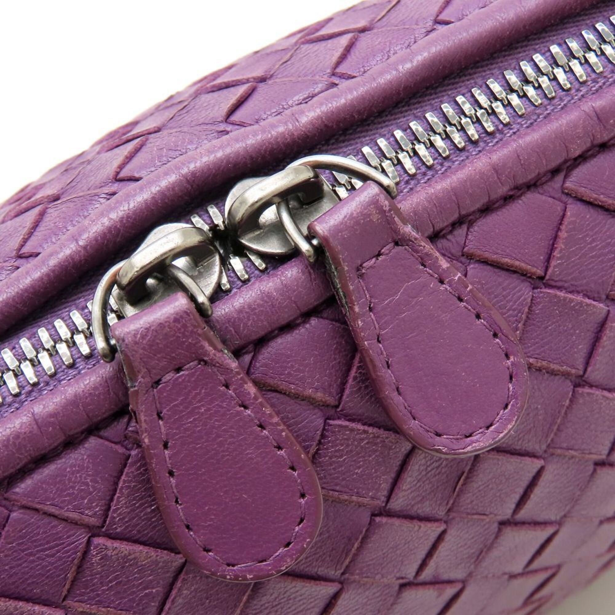 Bottega Veneta Purple Leather Shoulder Bag (Pre-Owned)