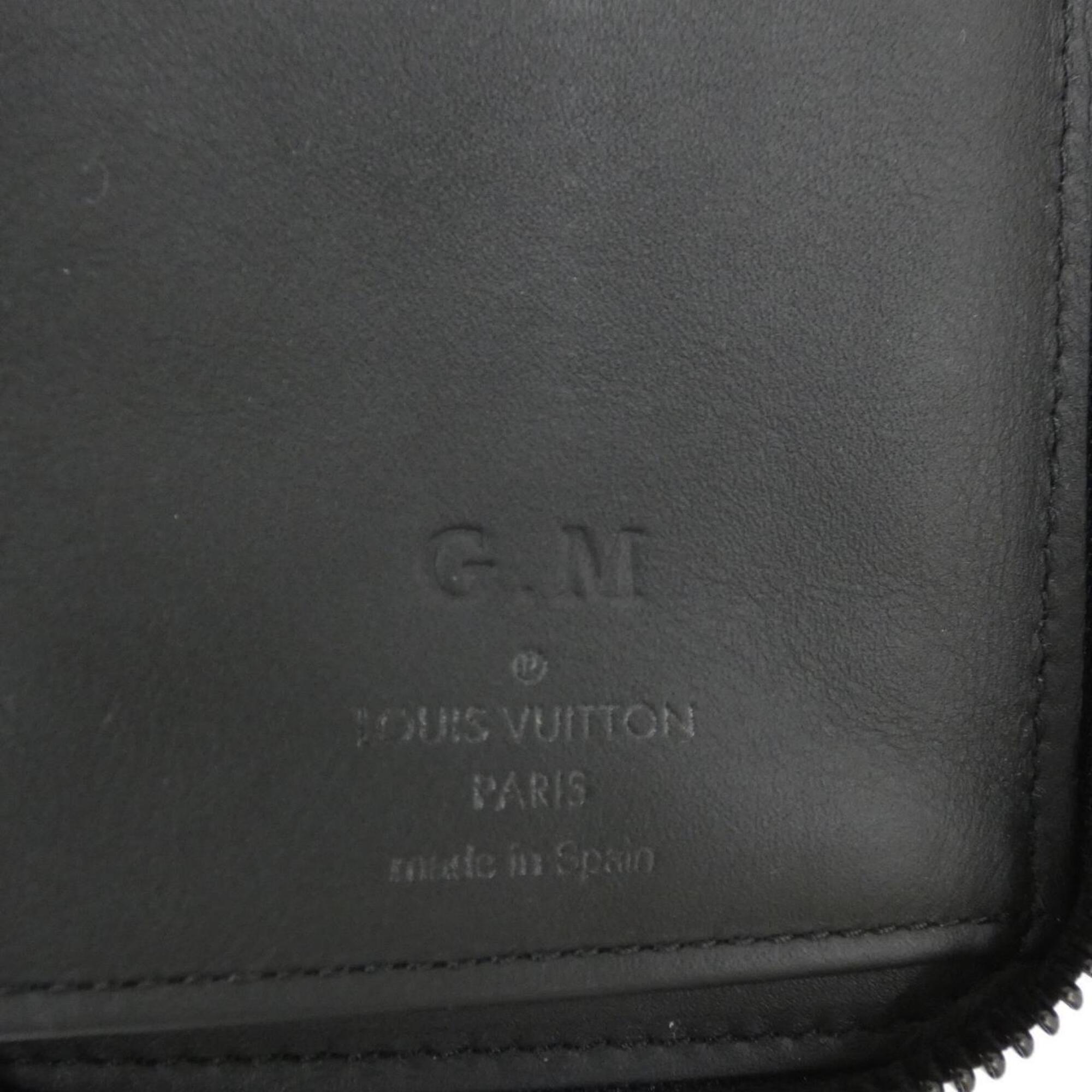 Louis Vuitton Monogram Shadow Black Leather Long Wallet (Bi-Fold) (Pre-Owned)