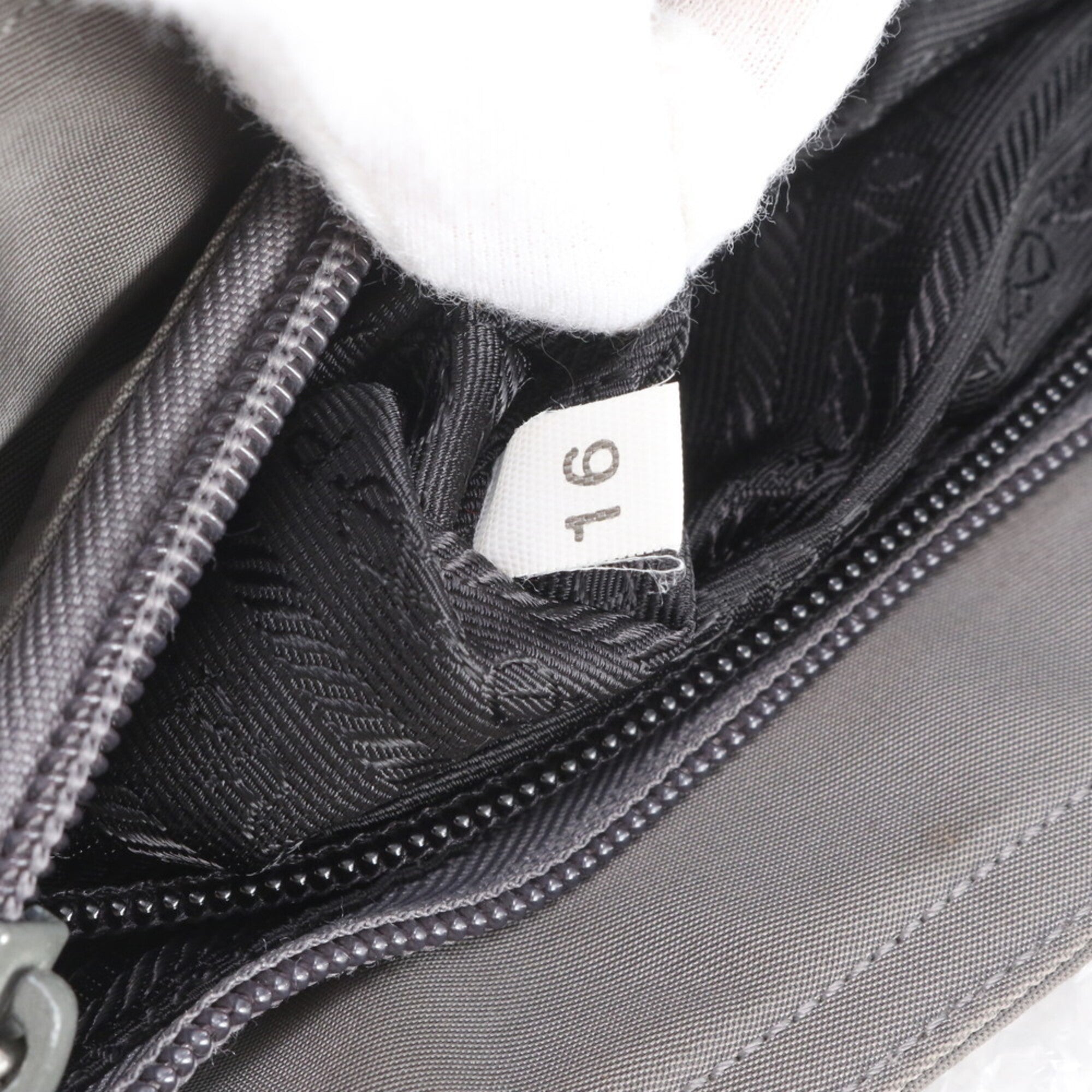 Prada Gray Nylon Handbag Tote Bag (Pre-Owned)