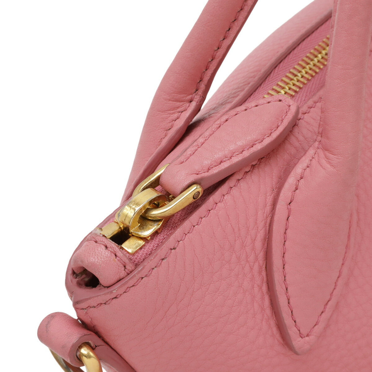Prada Pink Leather Handbag Shoulder Bag (Pre-Owned)
