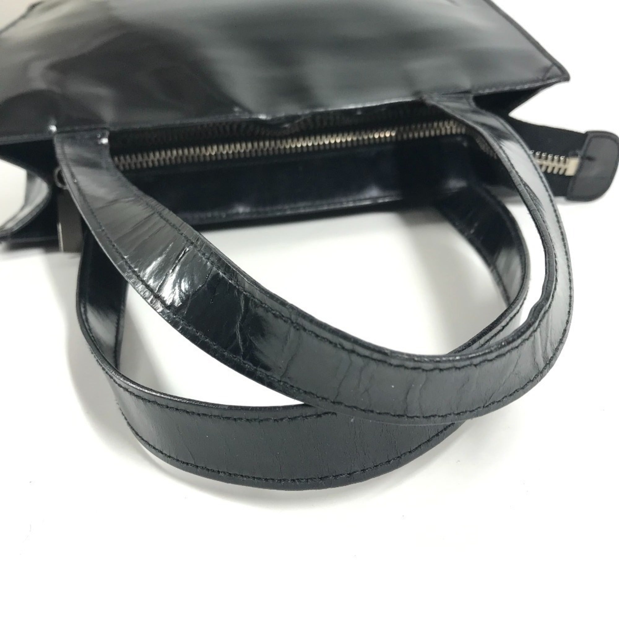 Chanel Black Patent Leather Shoulder Bag Tote Bag (Pre-Owned)
