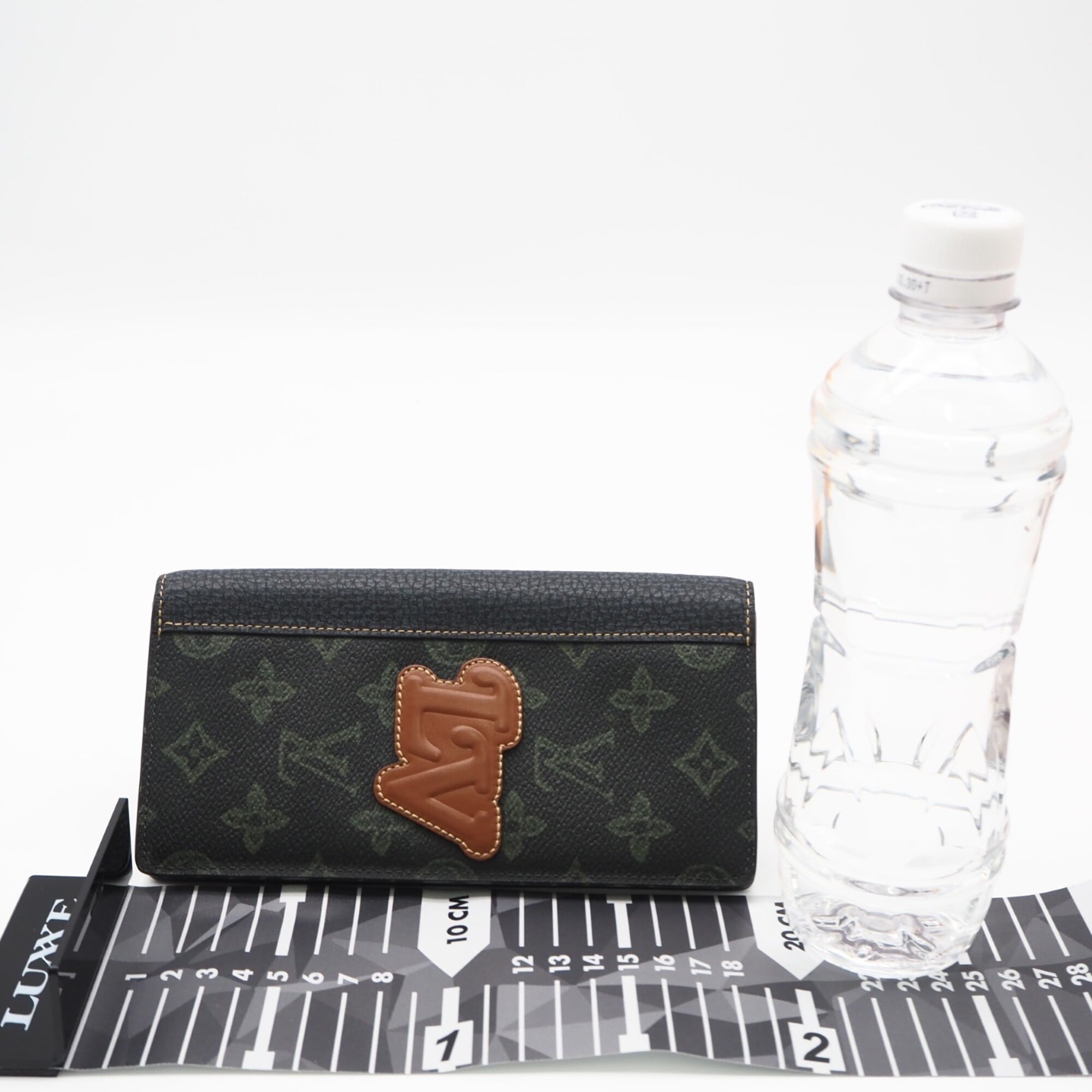 Louis Vuitton Monogram Brown Green Navy Coated Canvas Leather Long Wallet (Bi-Fold) (Pre-Owned)