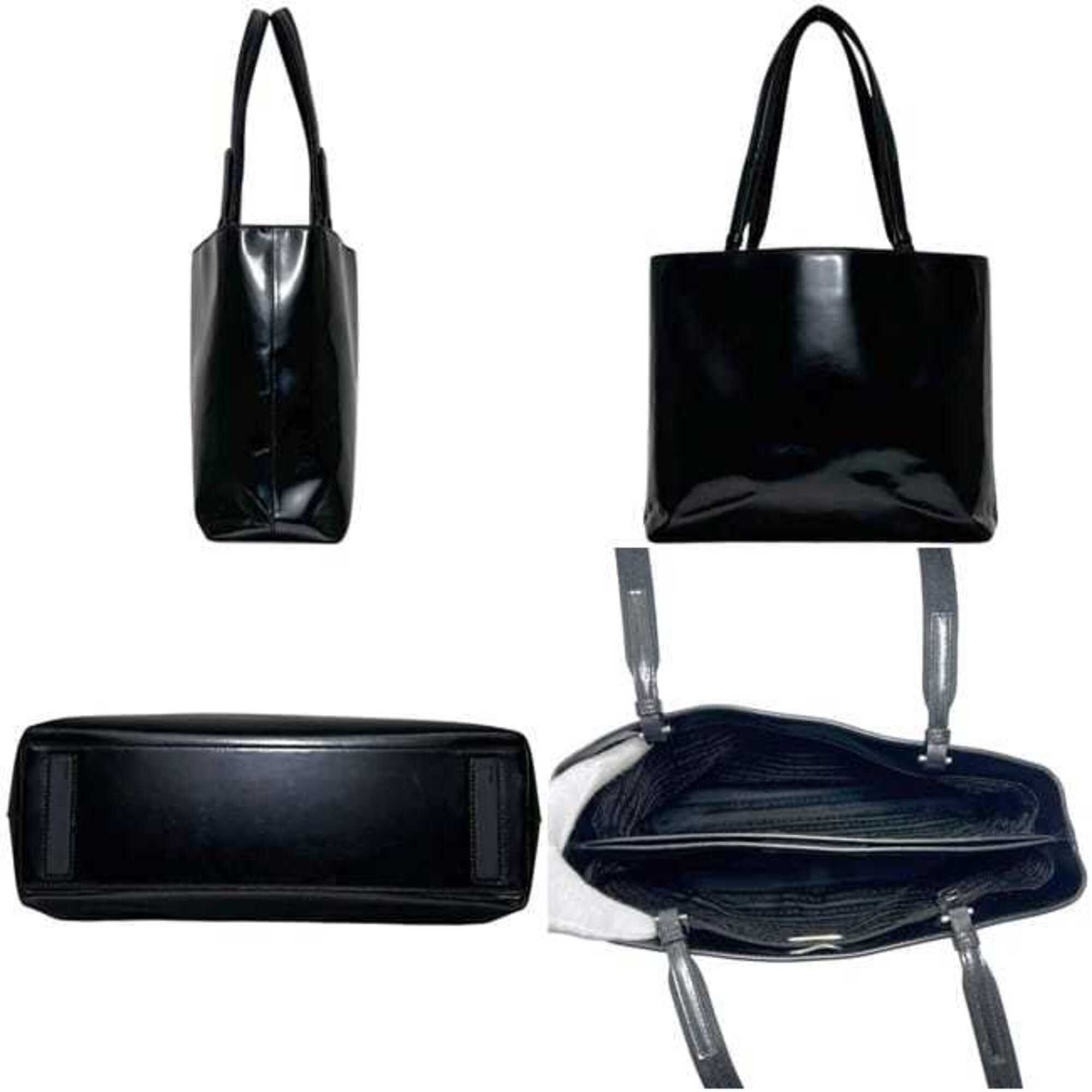 Prada Black Nero Leather Handbag Tote Bag (Pre-Owned)
