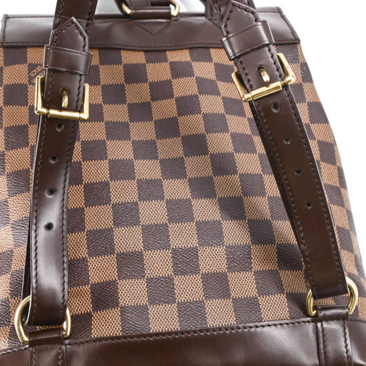 Louis Vuitton Brown Damier Canvas Damier Graphite Leather Backpack (Pre-Owned)