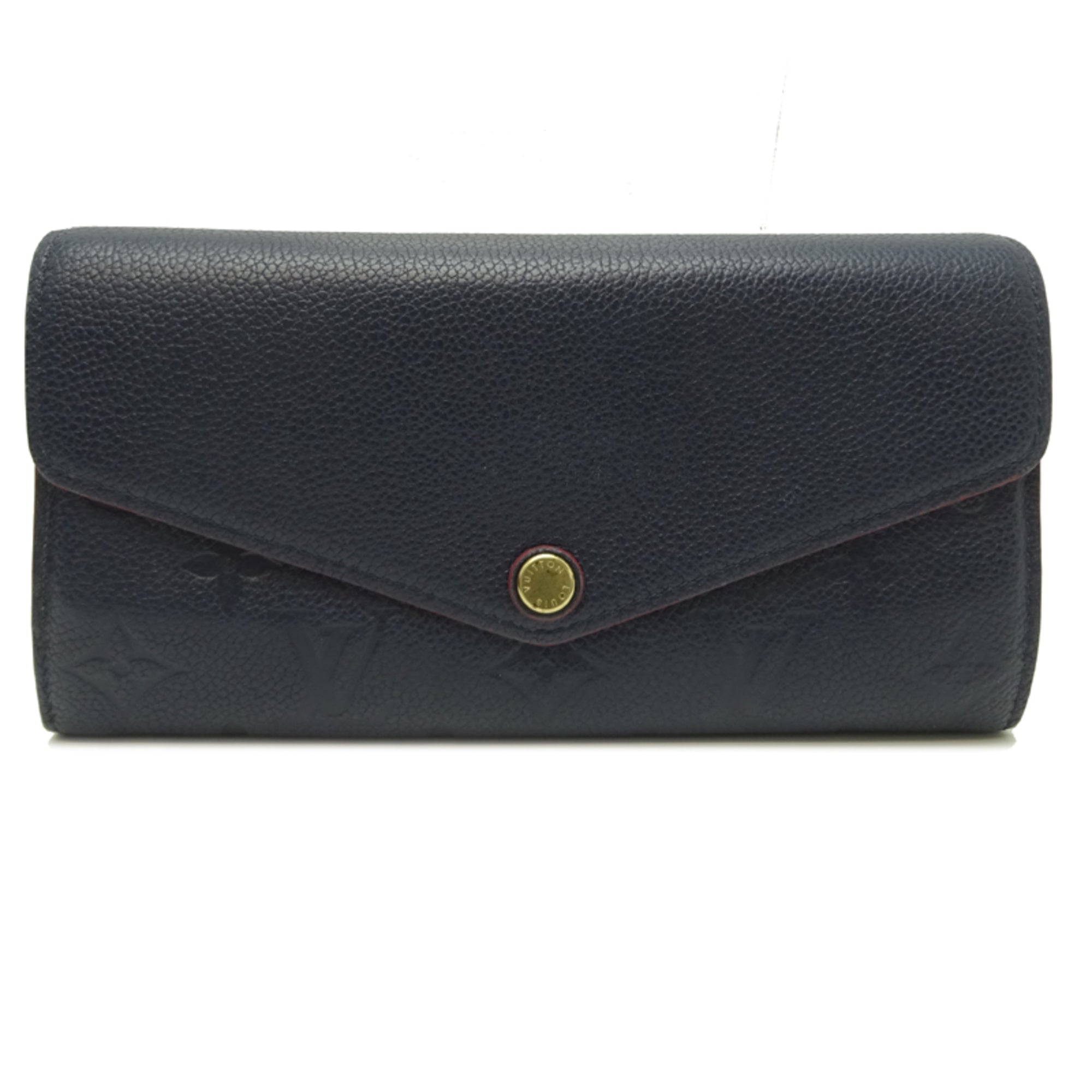Louis Vuitton Marine Rouge Navy Red Color Monogram Empreinte Long Wallet (Bi-Fold) (Pre-Owned)