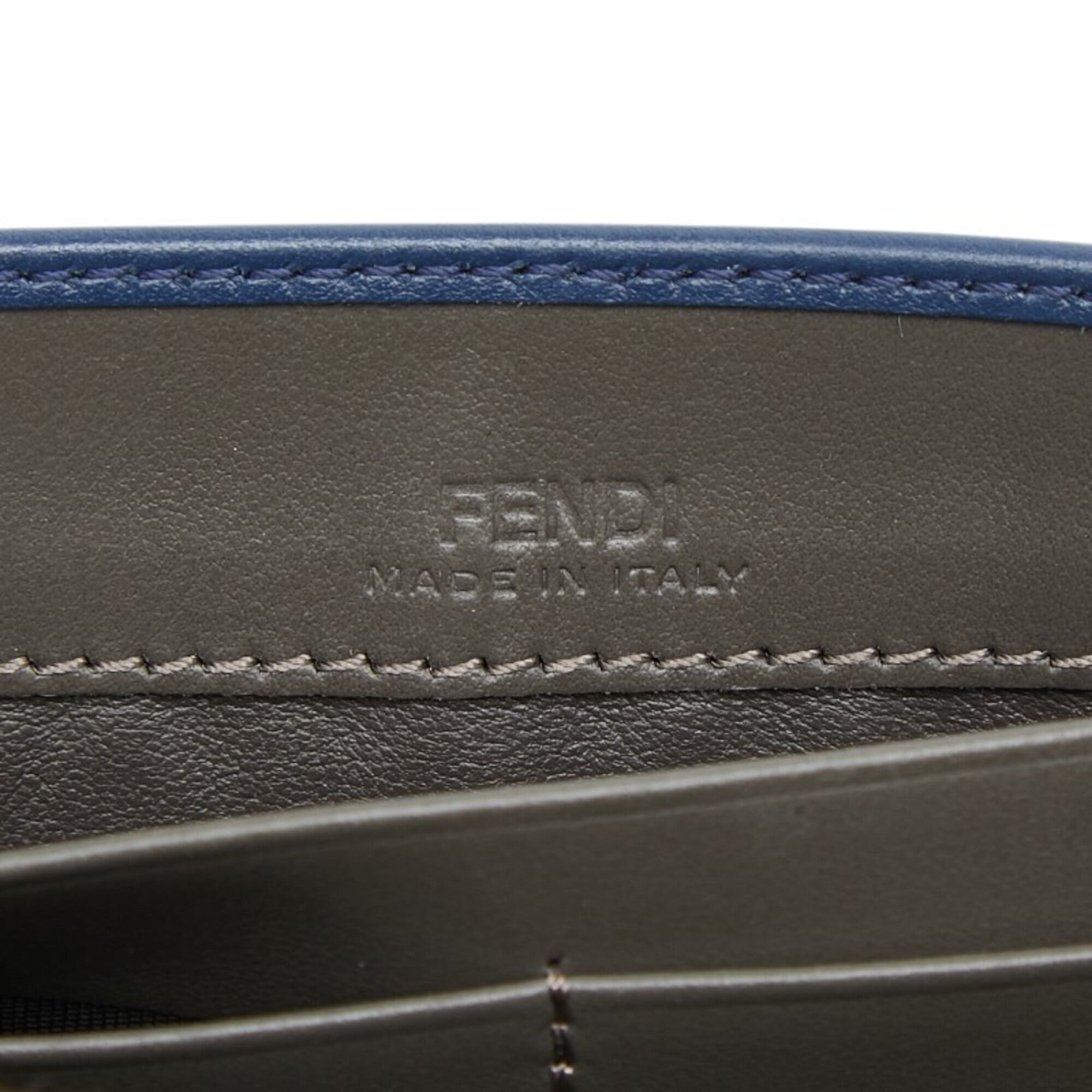 Fendi Blue Leather Long Wallet (Bi-Fold) (Pre-Owned)