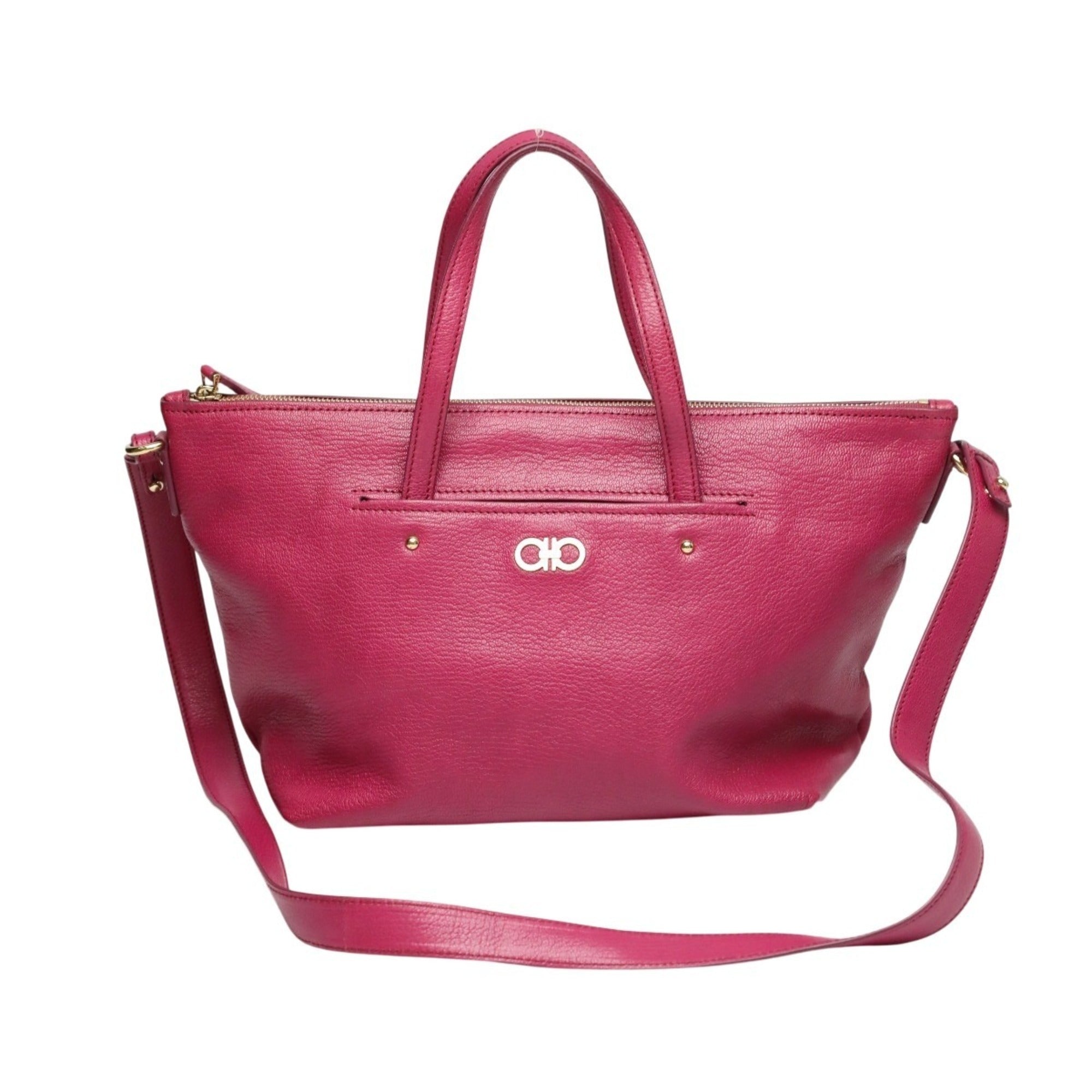 Salvatore Ferragamo Pink Leather Handbag Shoulder Bag (Pre-Owned)