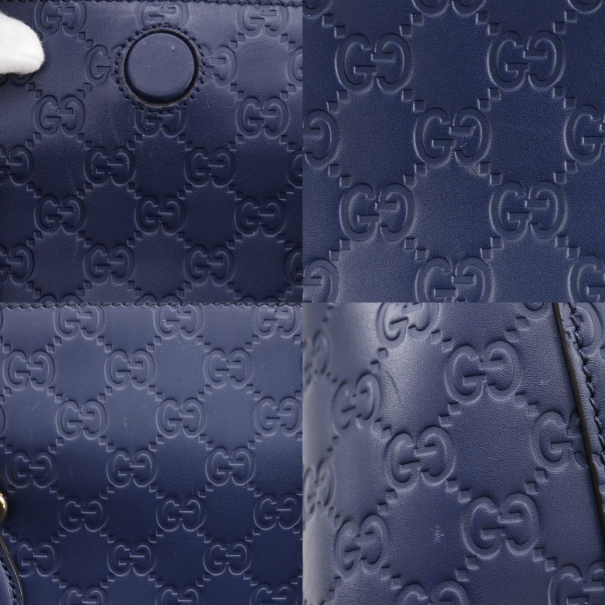 Gucci Navy Leather Handbag (Pre-Owned)