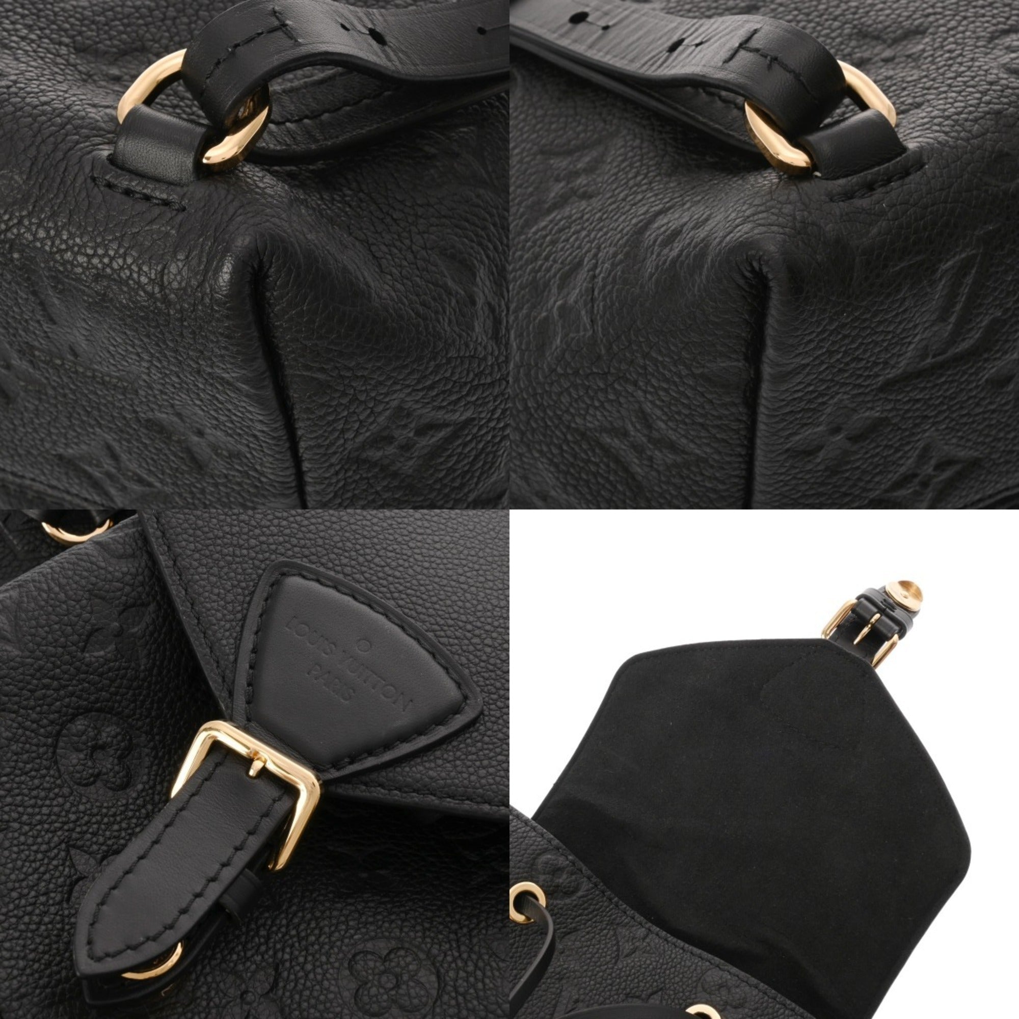 Louis Vuitton Noir Leather Backpack (Pre-Owned)