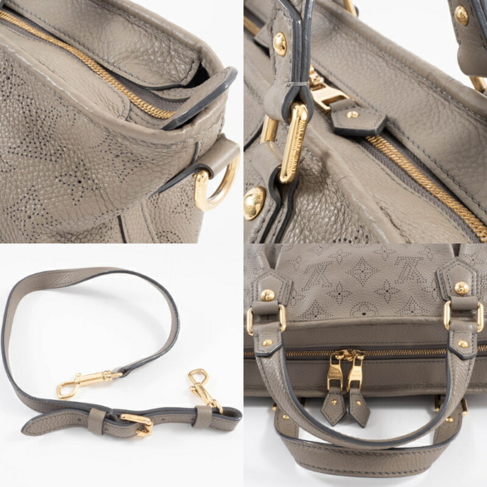Louis Vuitton Mahina Beige Mahina Leather Shoulder Bag (Pre-Owned)