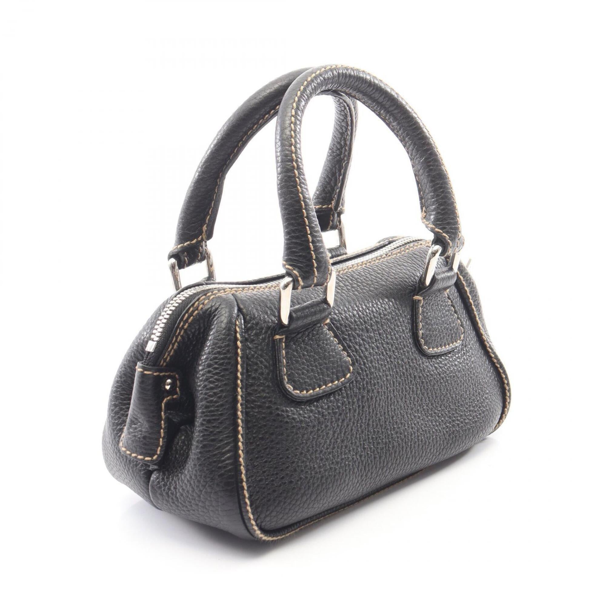 Chanel Black Grained Calfskin Handbag (Pre-Owned)