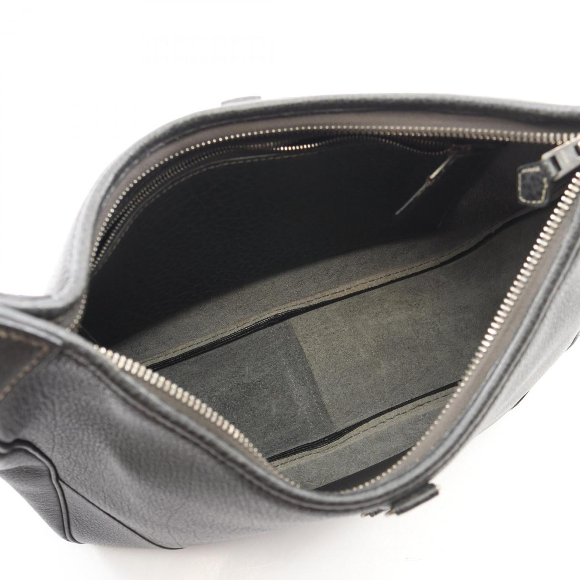 Hermes Gray Buffalo Leather Handbag Shoulder Bag (Pre-Owned)