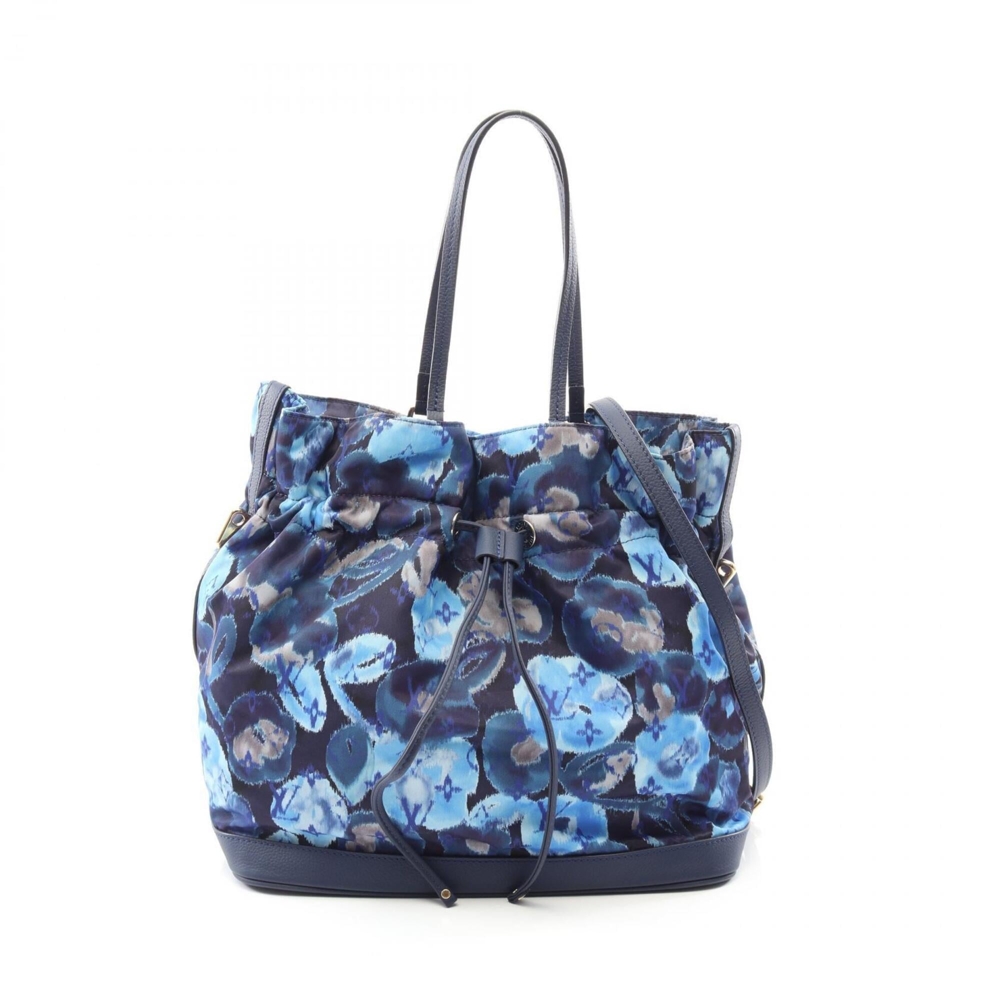 Louis Vuitton Blue Grand Blue Multi-Color Nylon Leather Handbag Tote Bag (Pre-Owned)
