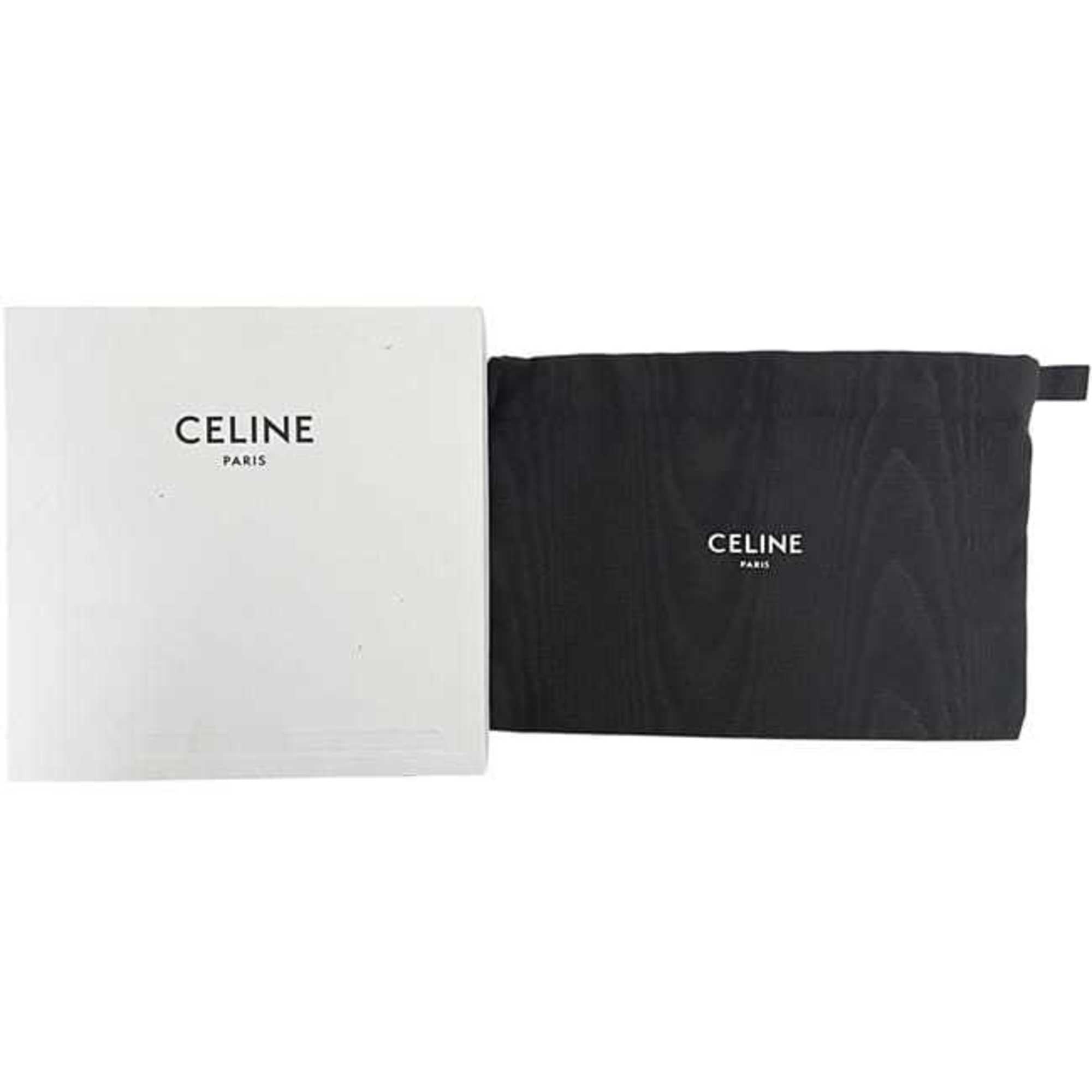 Celine Brown White Pvc Leather Pouch (Pre-Owned)
