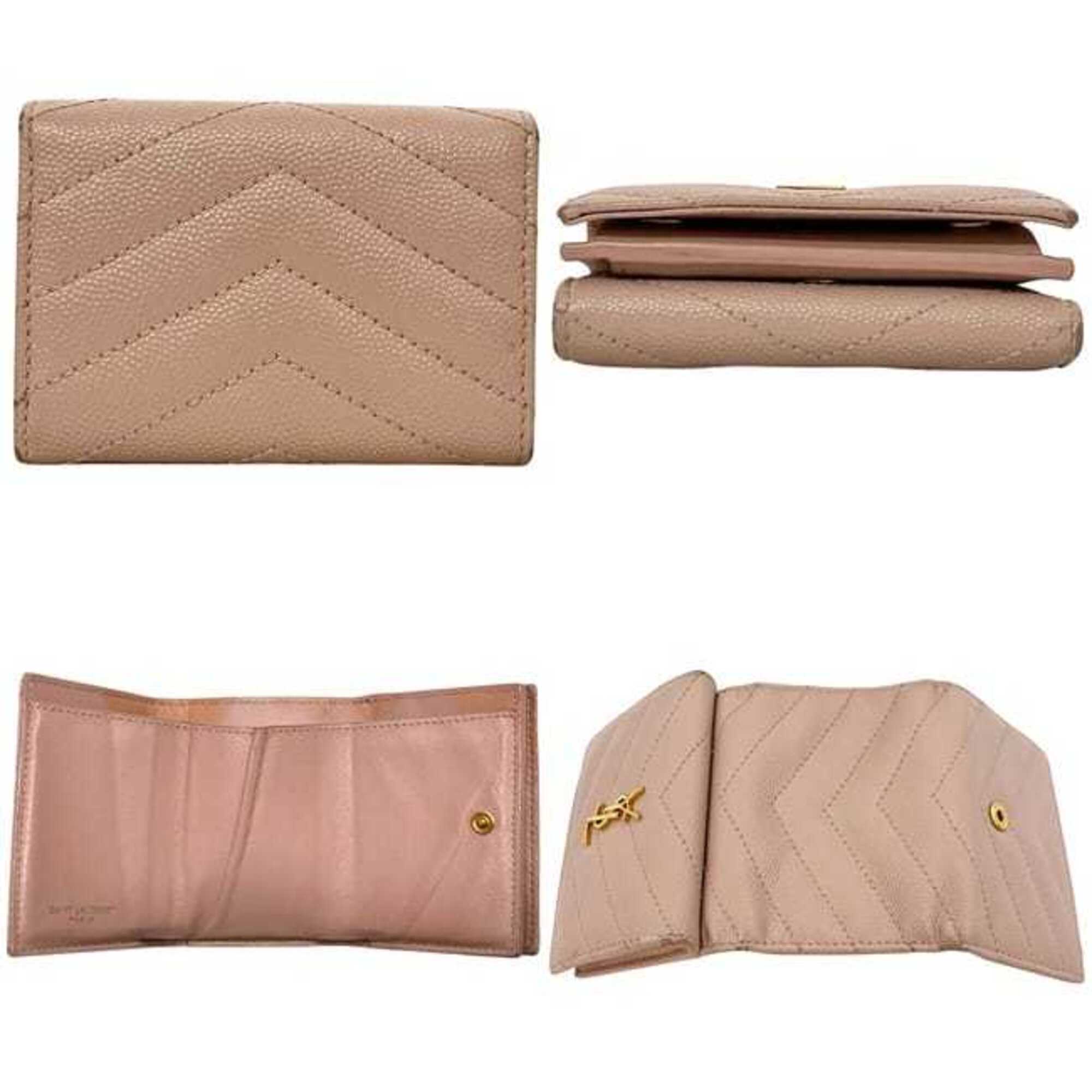 Saint Laurent Pink Leather Wallet (Tri-Fold) (Pre-Owned)