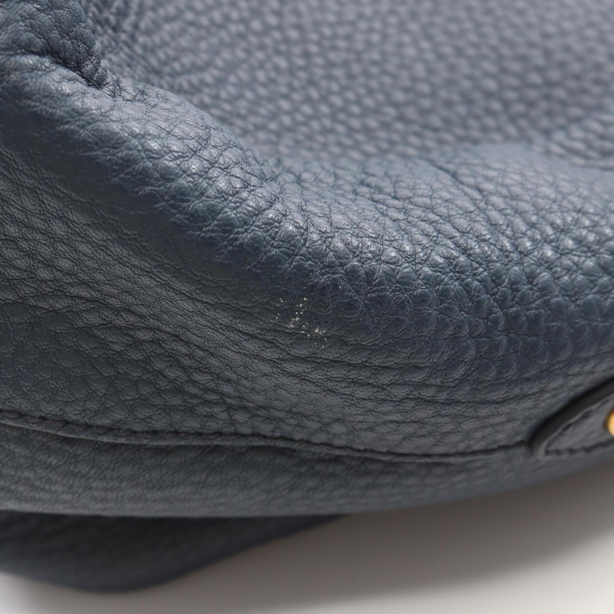 Prada Navy Vitello Daino Handbag Tote Bag (Pre-Owned)