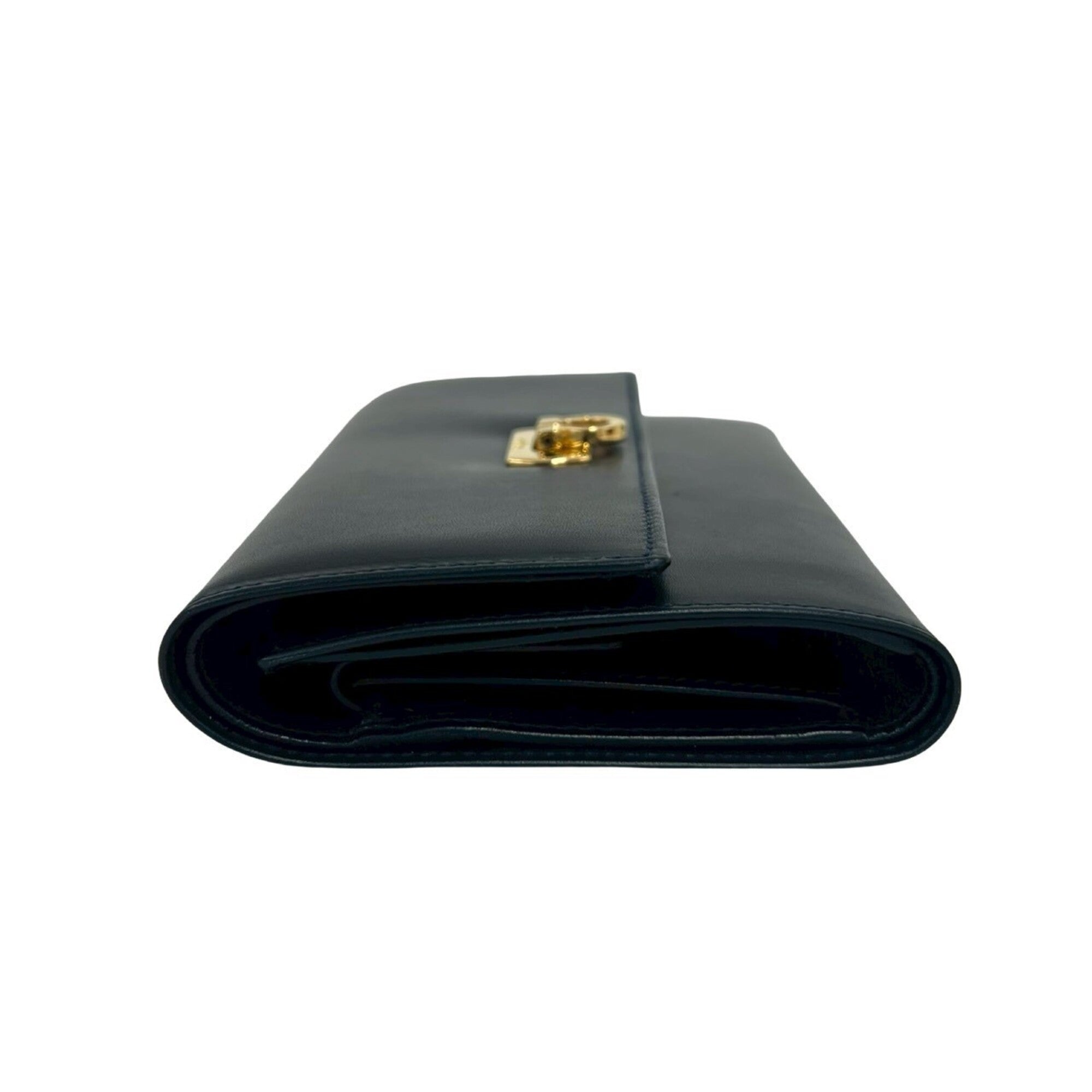 Salvatore Ferragamo Navy Leather Wallet (Tri-Fold) (Pre-Owned)