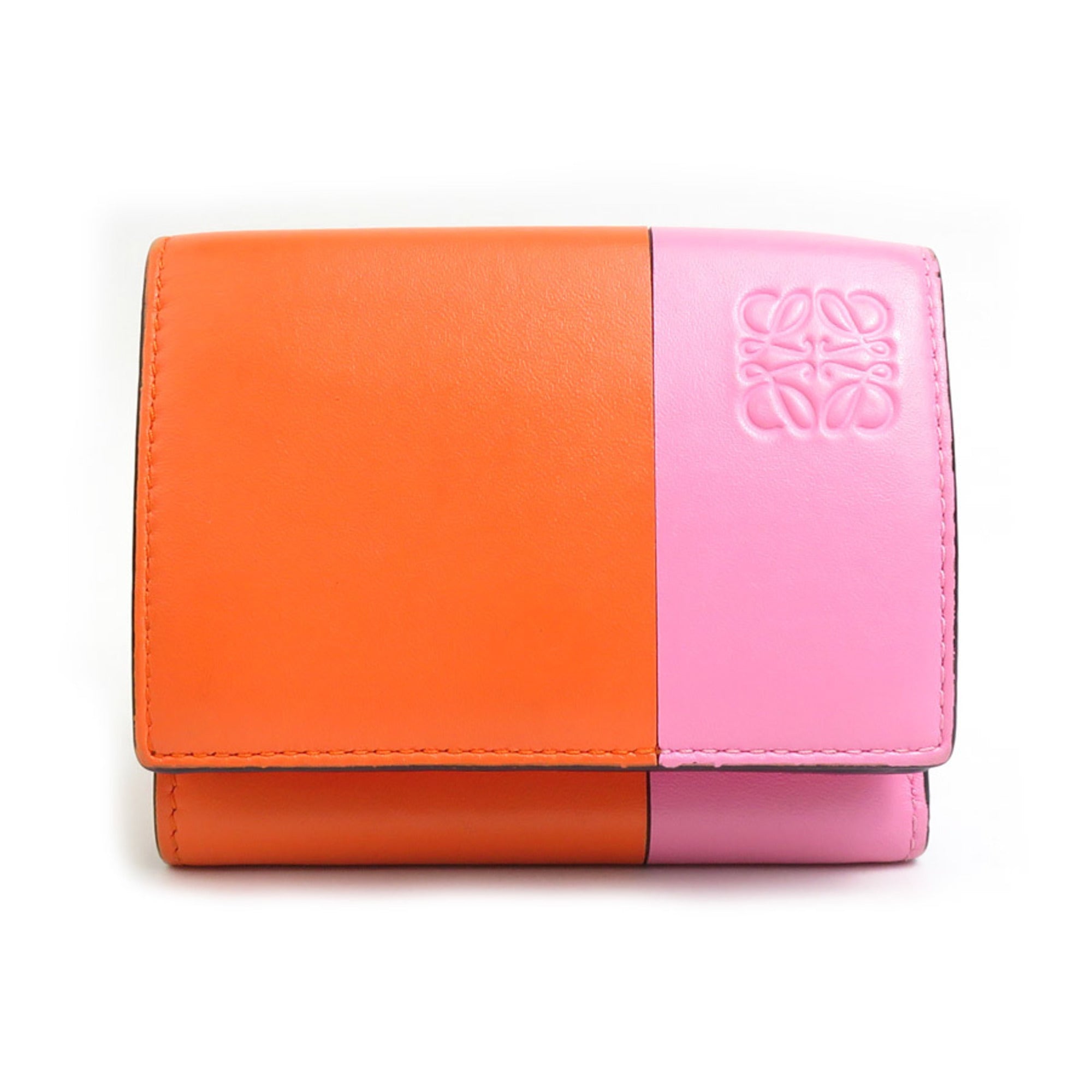 Loewe Orange Pink Leather Wallet (Tri-Fold) (Pre-Owned)