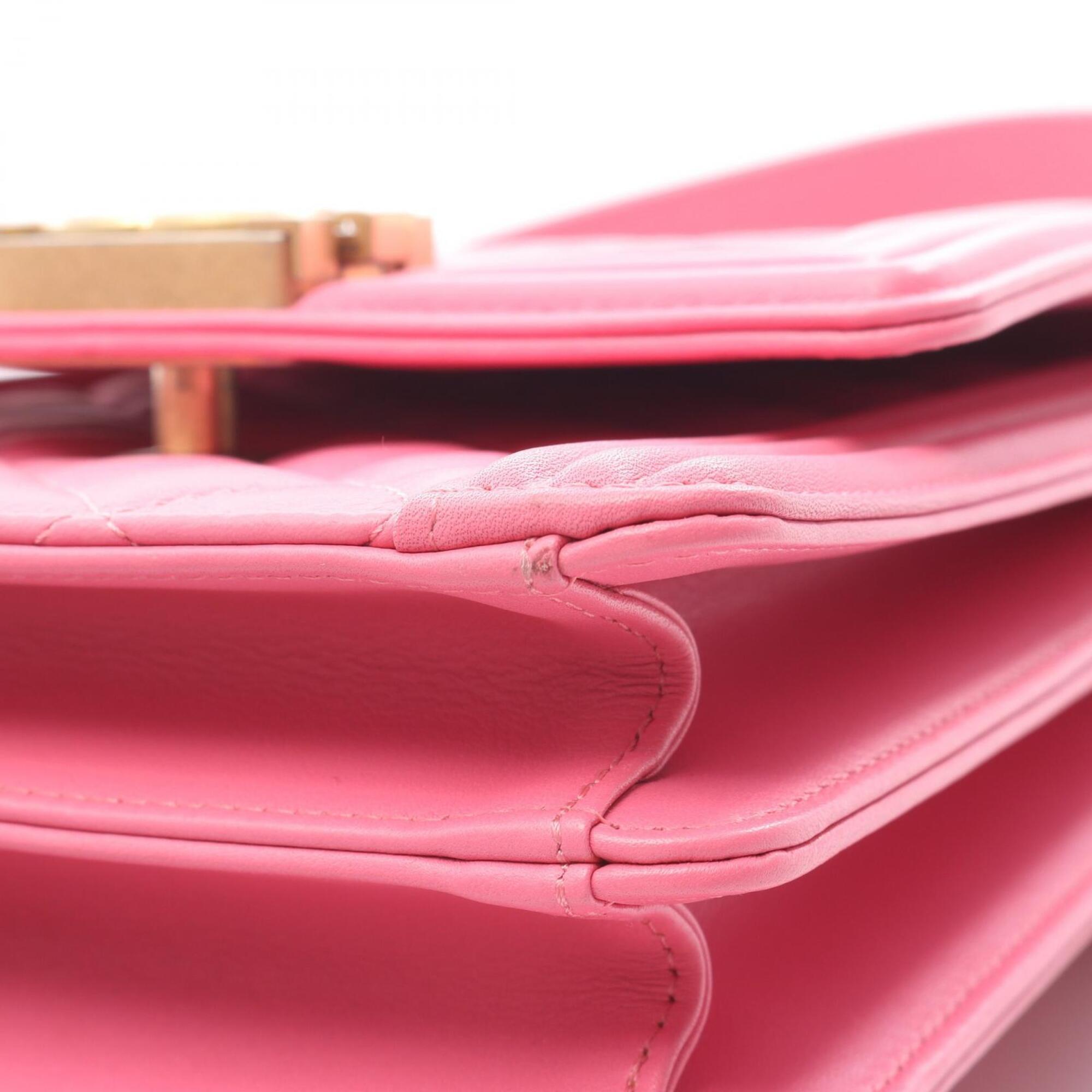 Chanel Pink Leather Handbag Shoulder Bag (Pre-Owned)