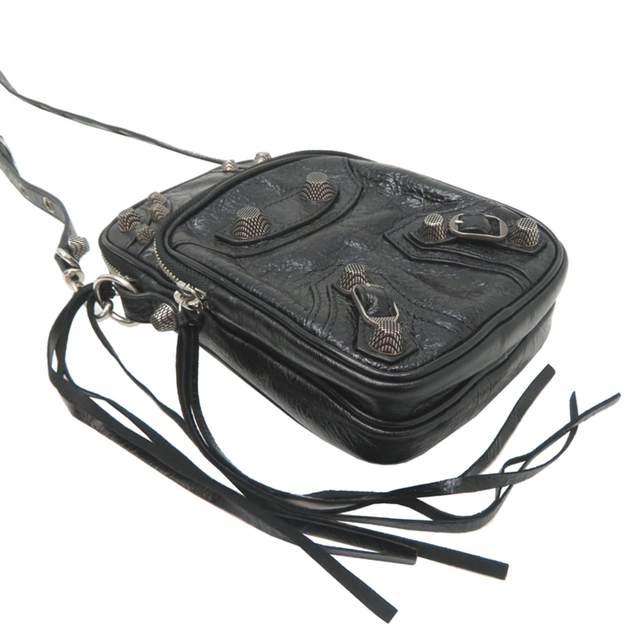 Balenciaga Black Leather Shoulder Bag (Pre-Owned)