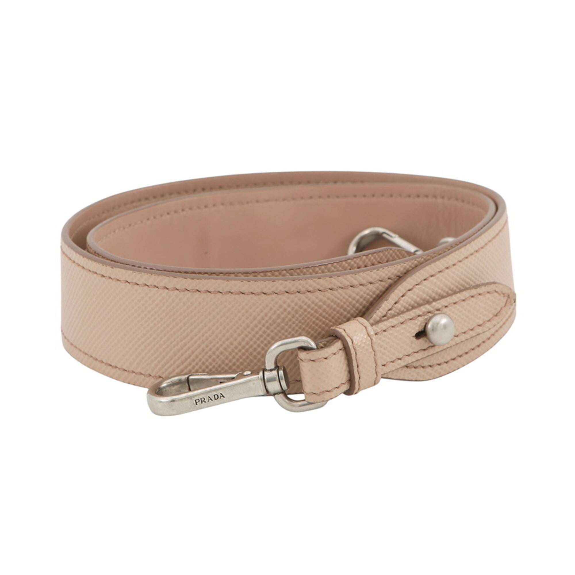 Prada Pink Beige Leather Handbag Pouch Shoulder Bag (Pre-Owned)