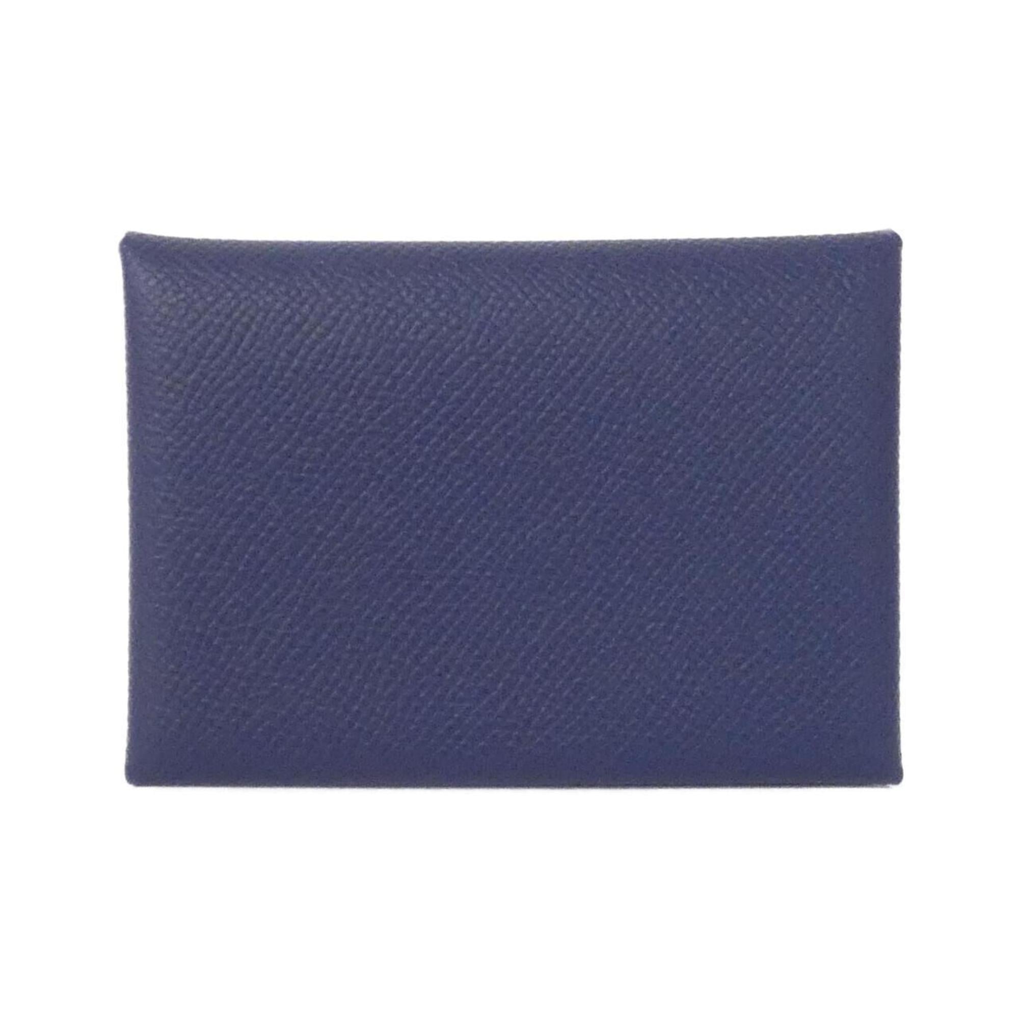 Hermes Blue Navy Epsom Leather Coin Purse/Coin Case (Pre-Owned)