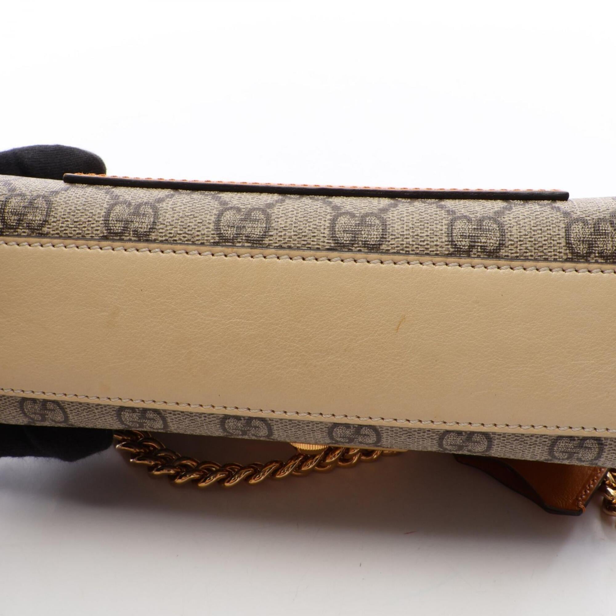 Gucci Beige Brown Ivory Pvc Leather Handbag Shoulder Bag (Pre-Owned)