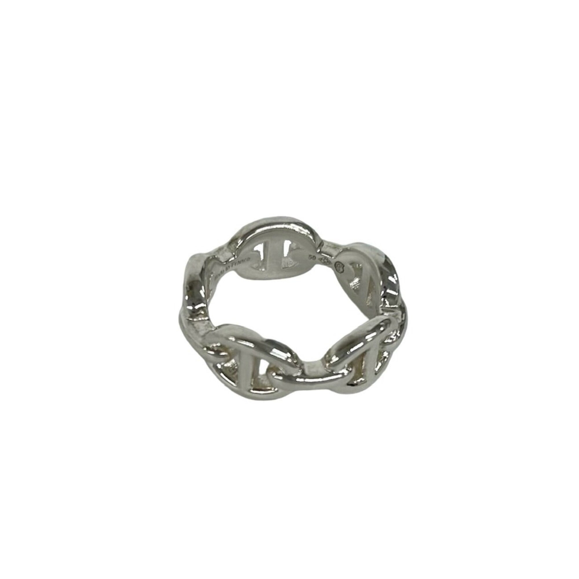 Hermes Silver Silver 925 Band Ring (Pre-Owned)