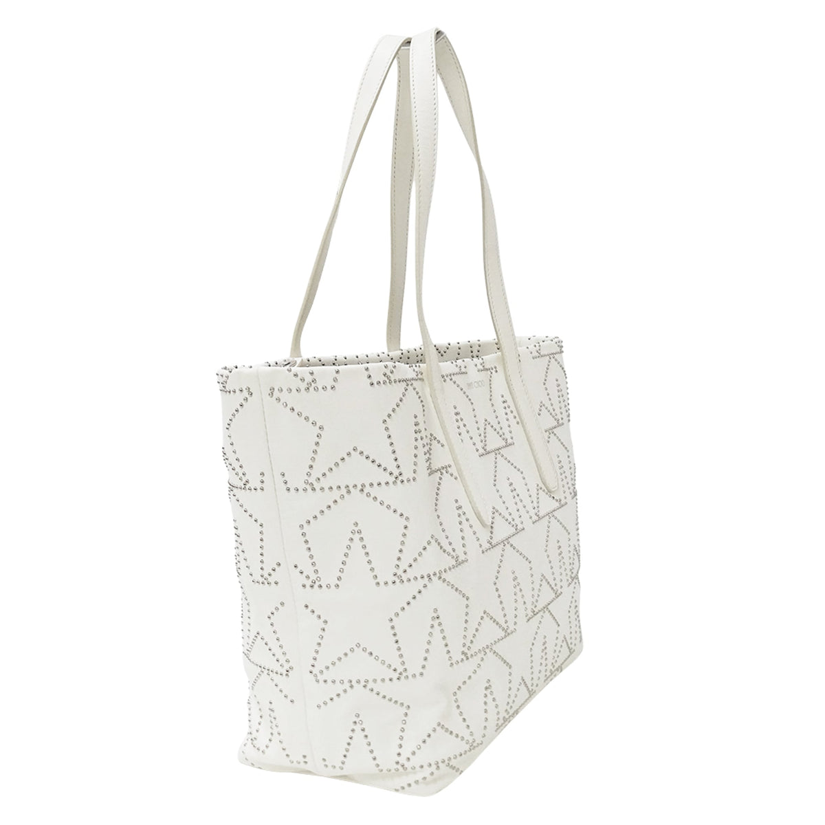 Jimmy Choo White Leather Handbag Tote Bag (Pre-Owned)