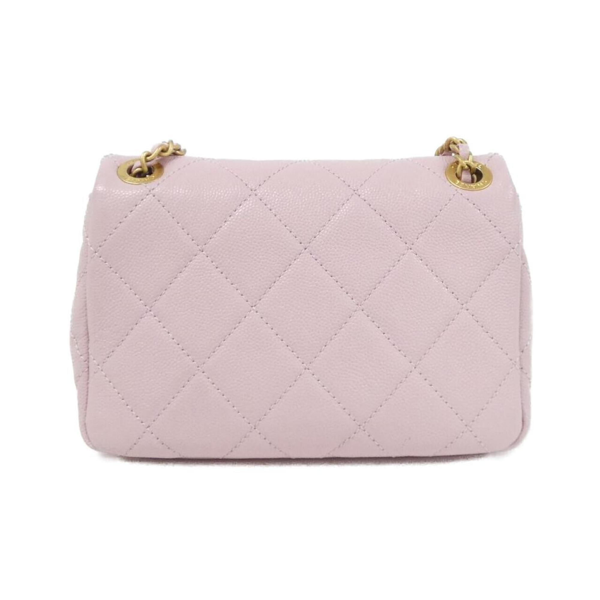 Chanel Pink Grained Calfskin Shoulder Bag (Pre-Owned)