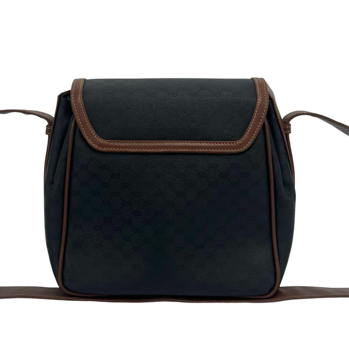 Gucci Black Brown Leather Pvc Shoulder Bag (Pre-Owned)