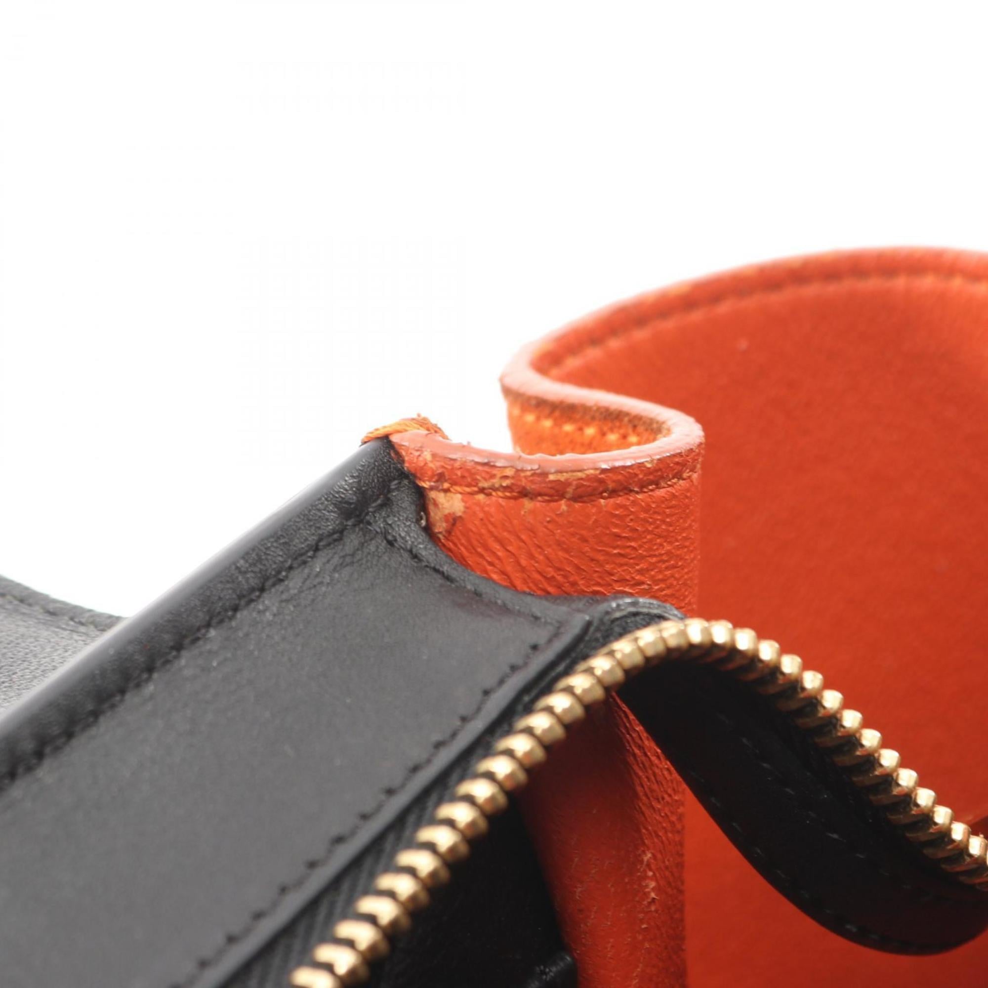 Celine Black Orange White Leather Suede Handbag (Pre-Owned)