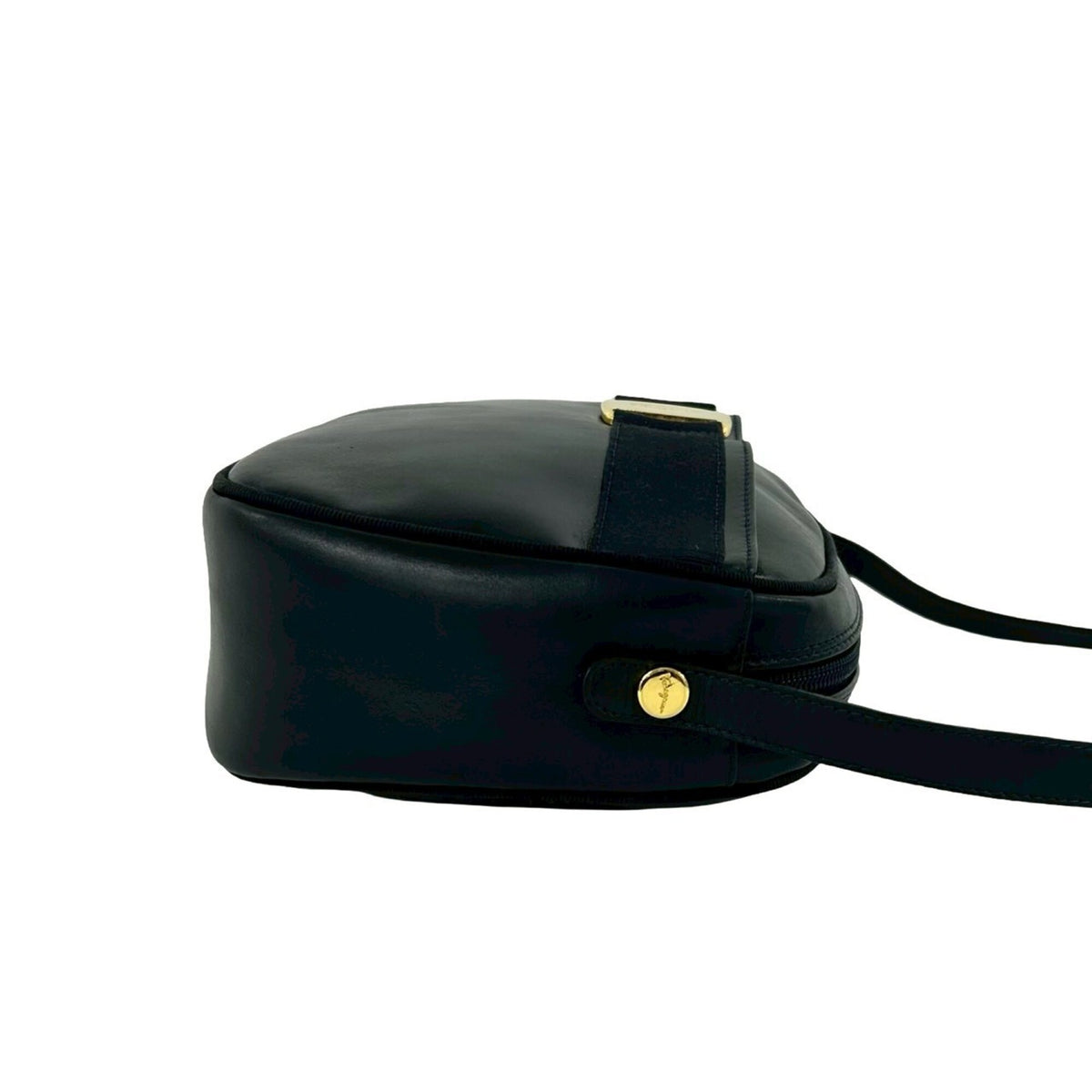 Salvatore Ferragamo Navy Leather Shoulder Bag (Pre-Owned)