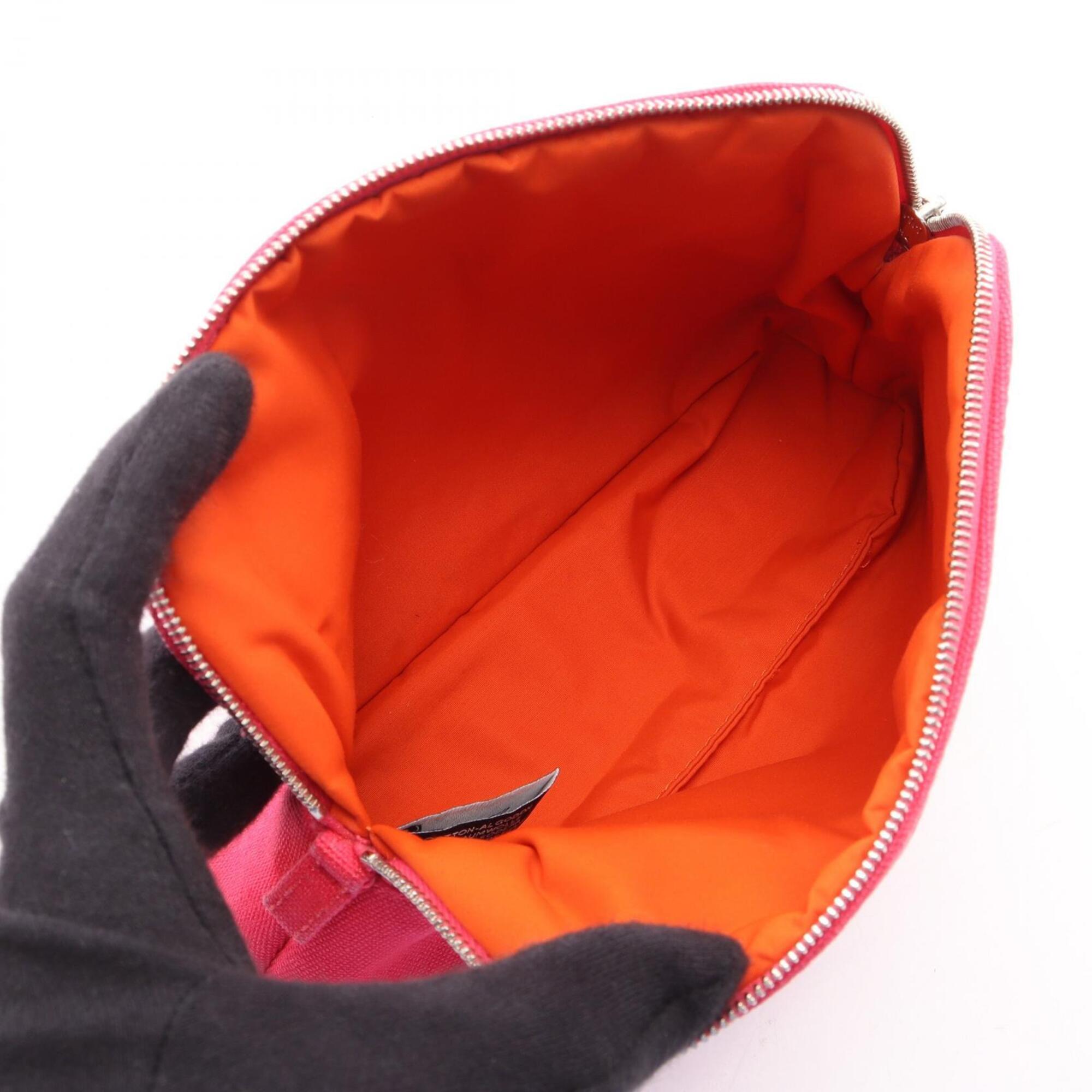 Hermes Brown Pink Canvas Handbag Pouch (Pre-Owned)