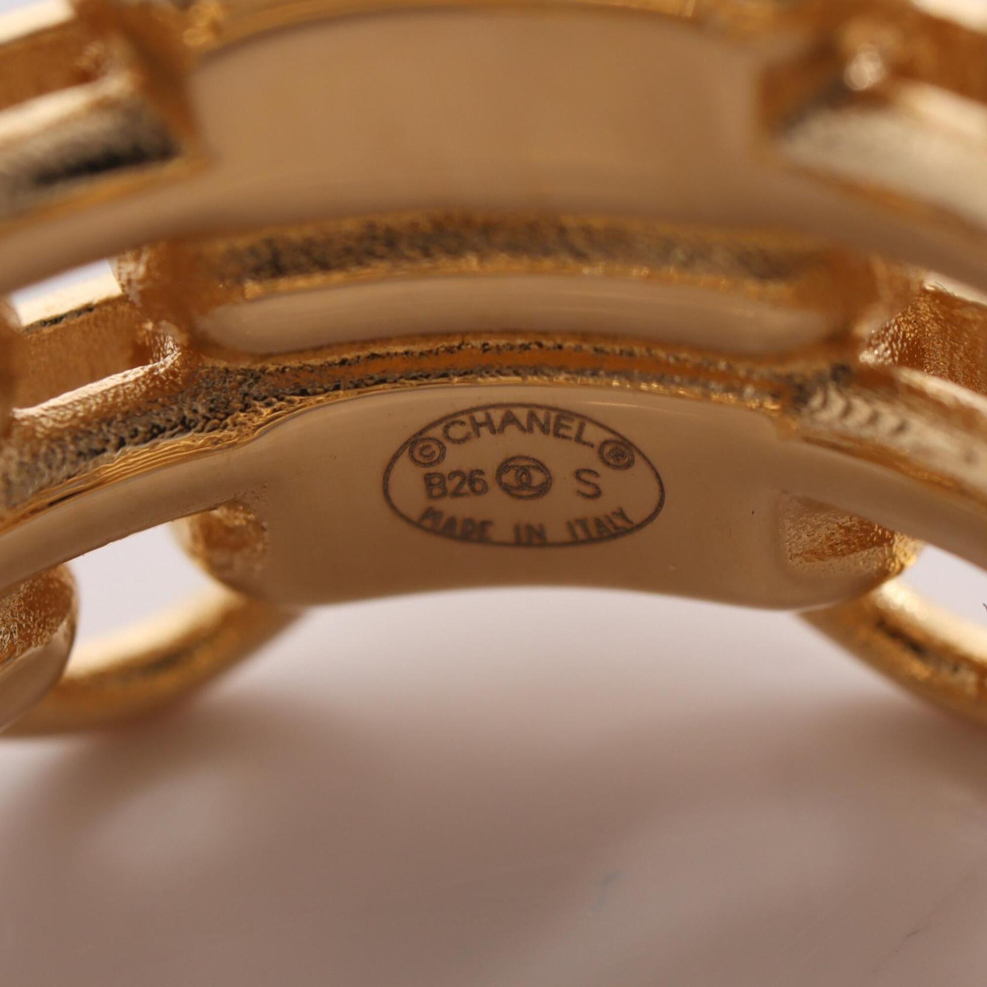 Chanel Gold Gold Plating Band Ring (Pre-Owned)